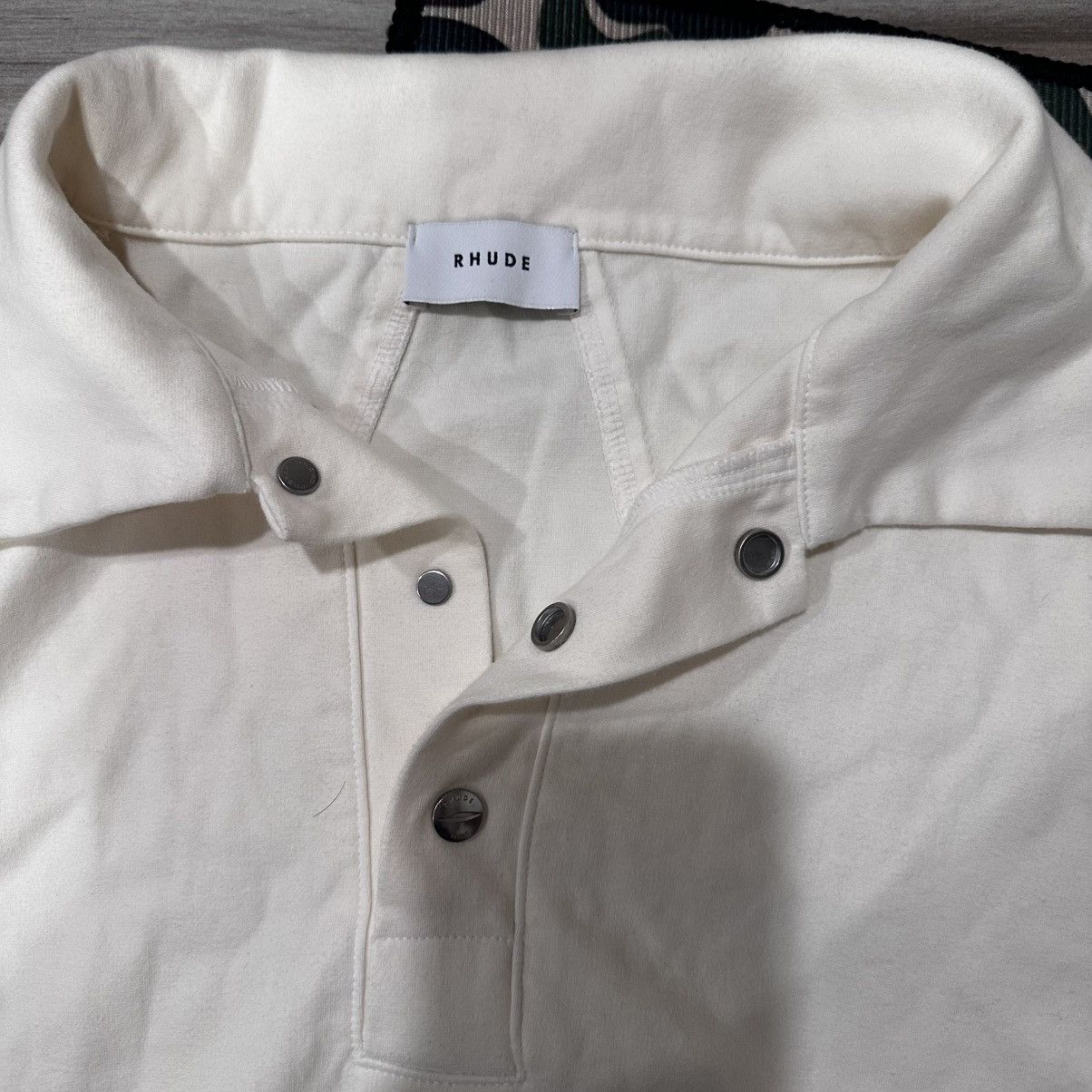 Rhude Rhude Cream Oversized Polo Shirt Size US XS / EU 42 / 0 - 2 Thumbnail