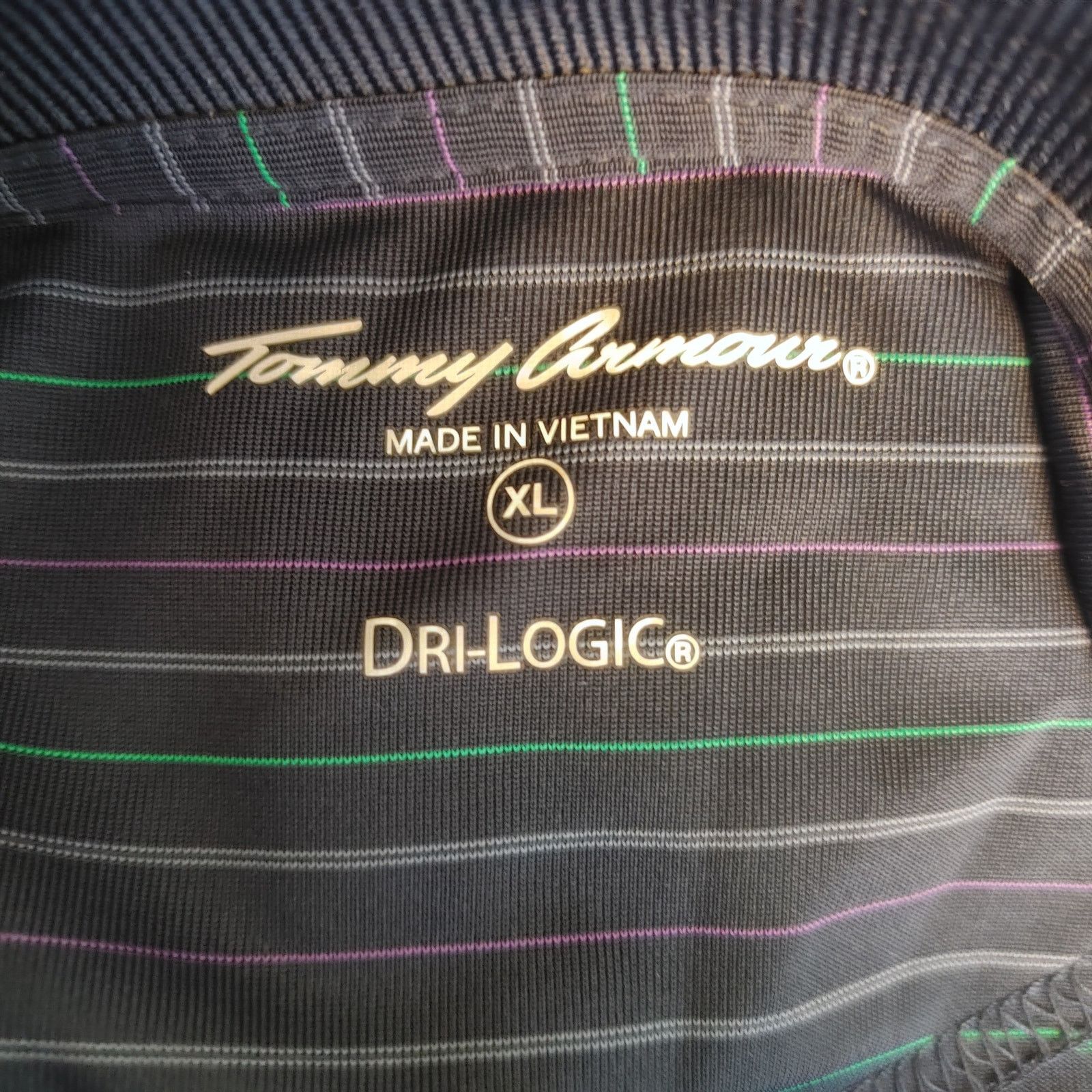Other Tommy Amour Men's XL Blue/Green/Purple Striped Polo Shirt Size US XL / EU 56 / 4 - 3 Thumbnail