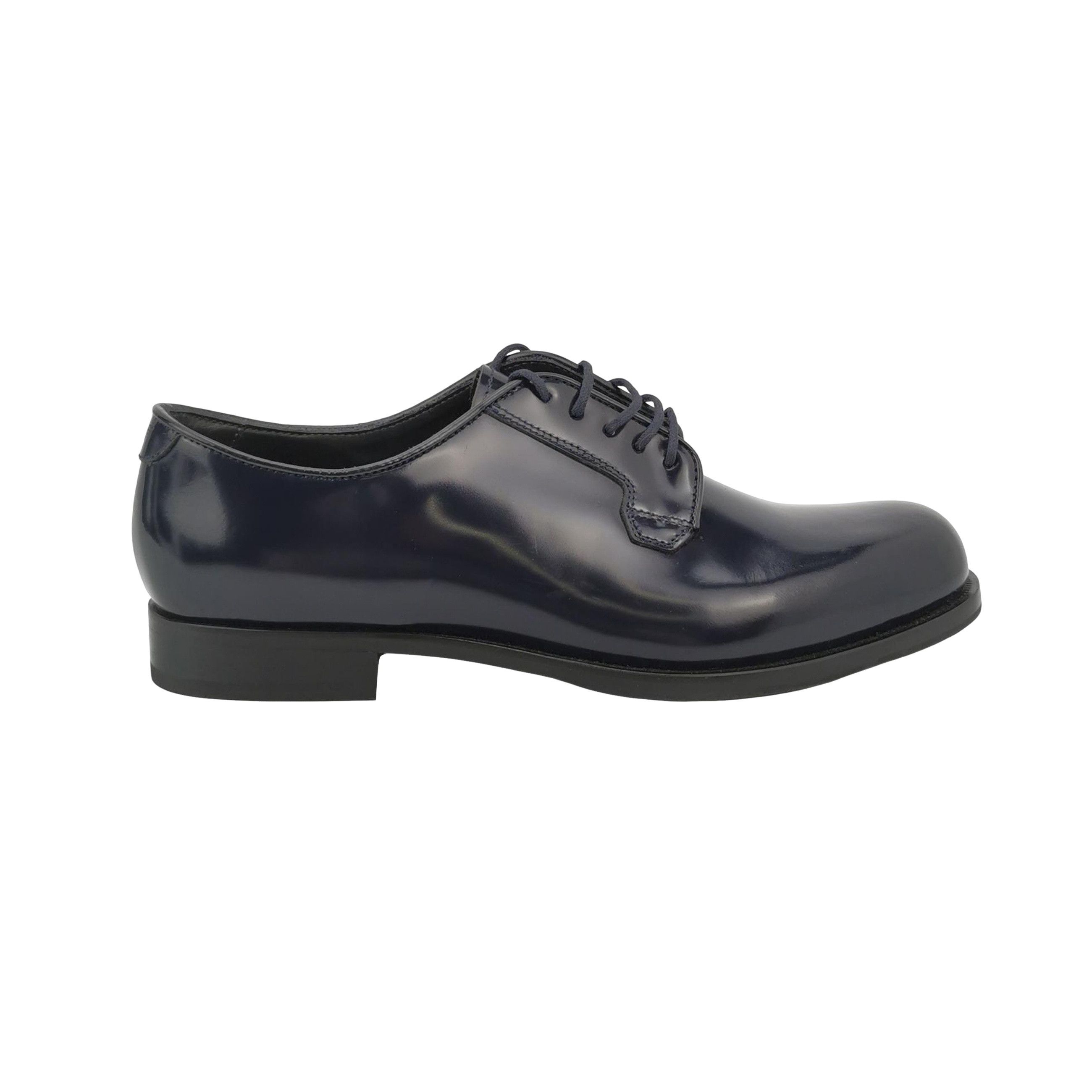 Emporio Armani Emporio Armani Navy Leather Derby Shoes EU 43 Size US 10 / EU 43 - 1 Thumbnail