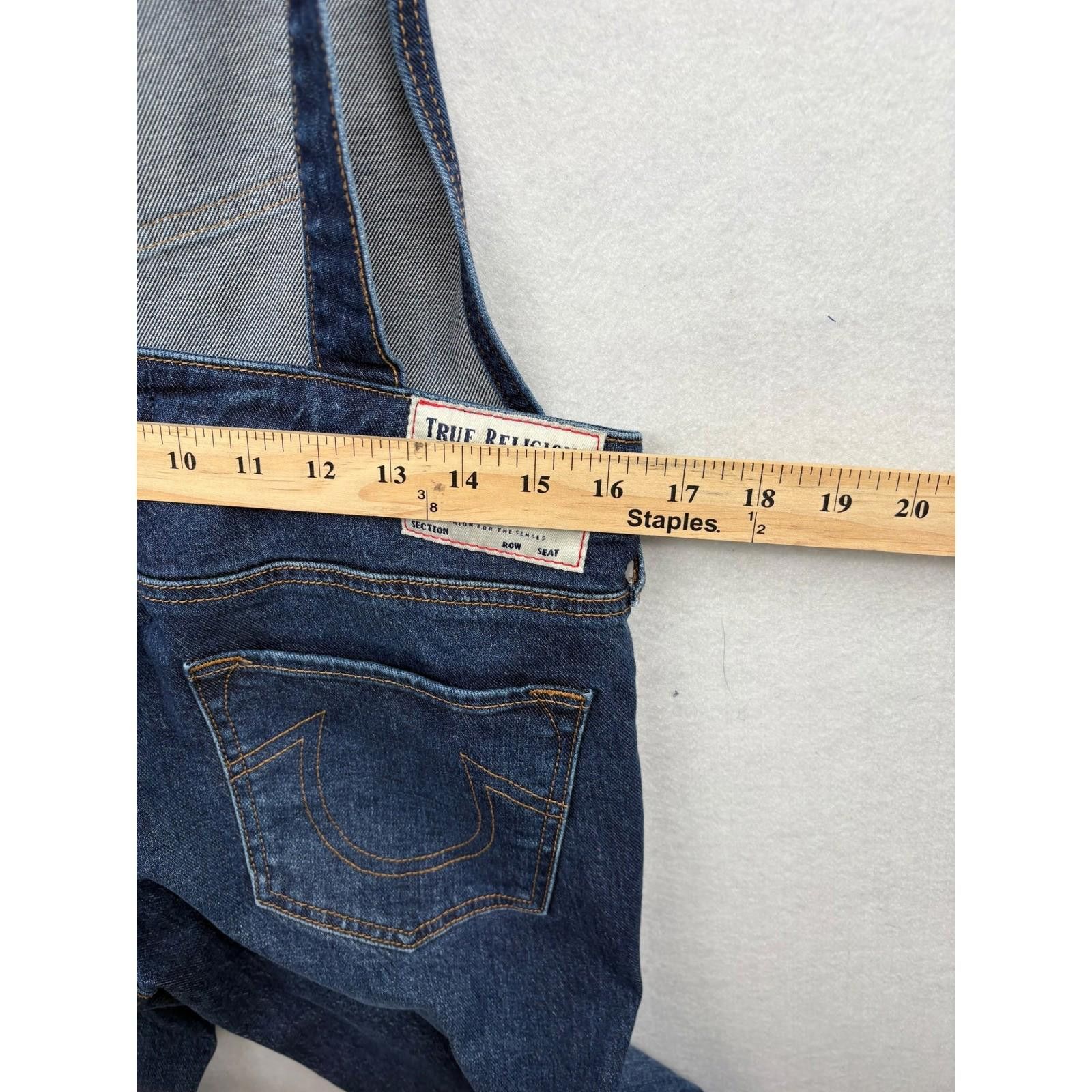 True Religion TRUE RELIGION Women Blue Denim Bib Overalls Pants M Size 32" / US 10 / IT 46 - 10 Thumbnail