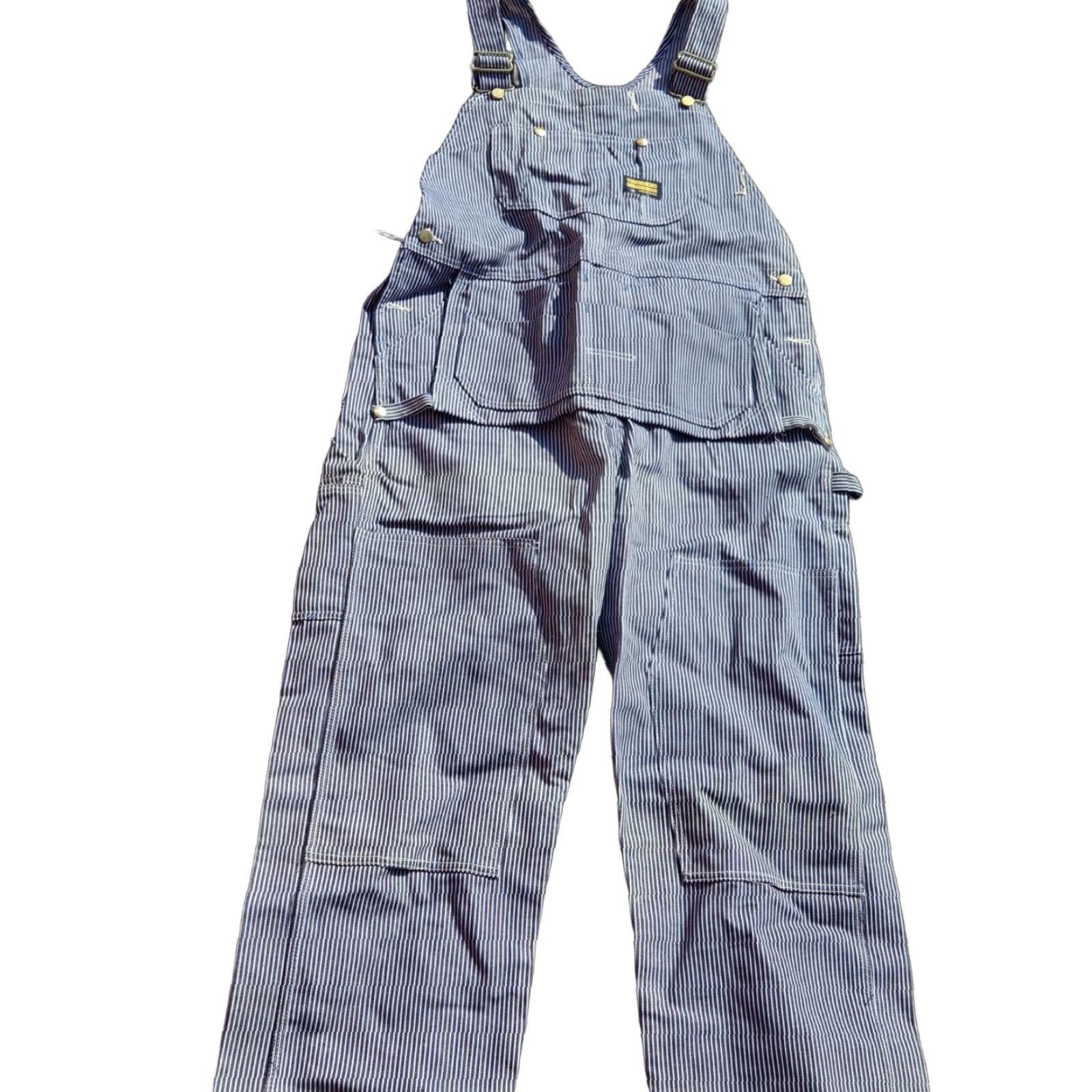 Sears VINTAGE Sears TOUGHSKINS Overalls Carpenter Denim Blue & White Striped 42X30 Mens 90s USA Made Size US 42 / EU 58 - 1 Thumbnail