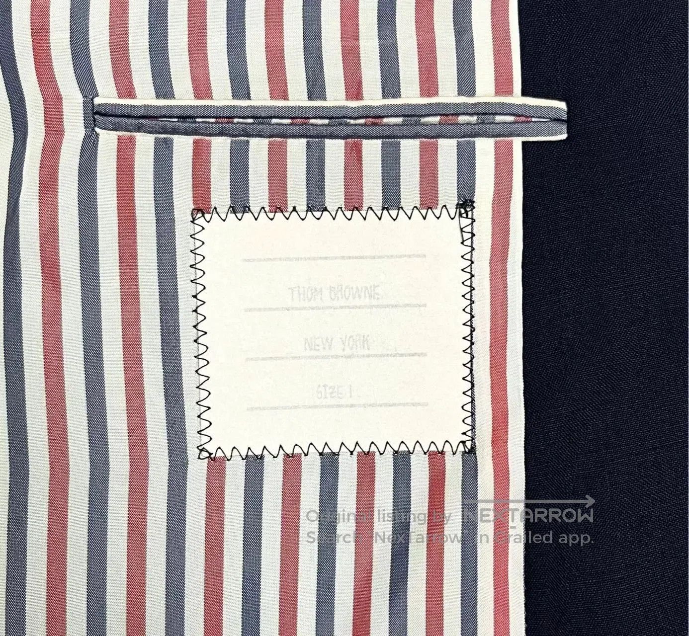 Thom Browne Navy Anchor Gold Button Stripe Blazer. Size US M / EU 48-50 / 2 - 6 Thumbnail