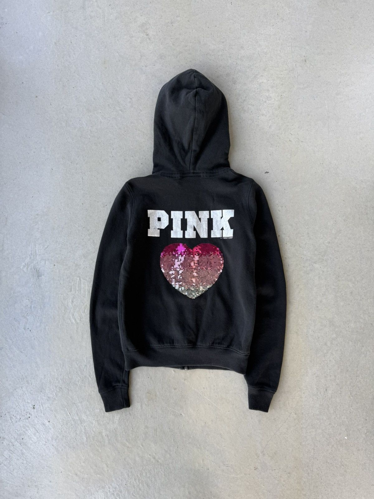 Victoria's Secret Vintage 00s Black Victorias Secret Pink Zip Up Hoodie Size XS / US 0-2 / IT 36-38 - 1 Thumbnail