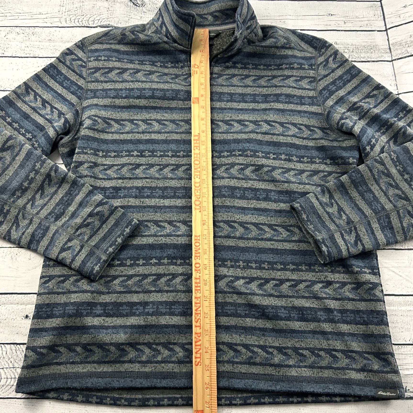 Eddie Bauer Eddie Bauer Fleece Jacket 1/4 Zip Aztec Gray Men's L Size US L / EU 52-54 / 3 - 3 Thumbnail