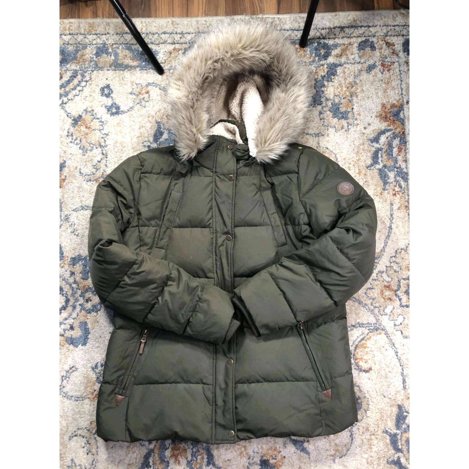 Ralph Lauren Lauren Ralph Lauren Jacket Womens XL Green Hooded Faux Fur Quilted Puffer Warm Size XL / US 12-14 / IT 48-50 - 2 Thumbnail