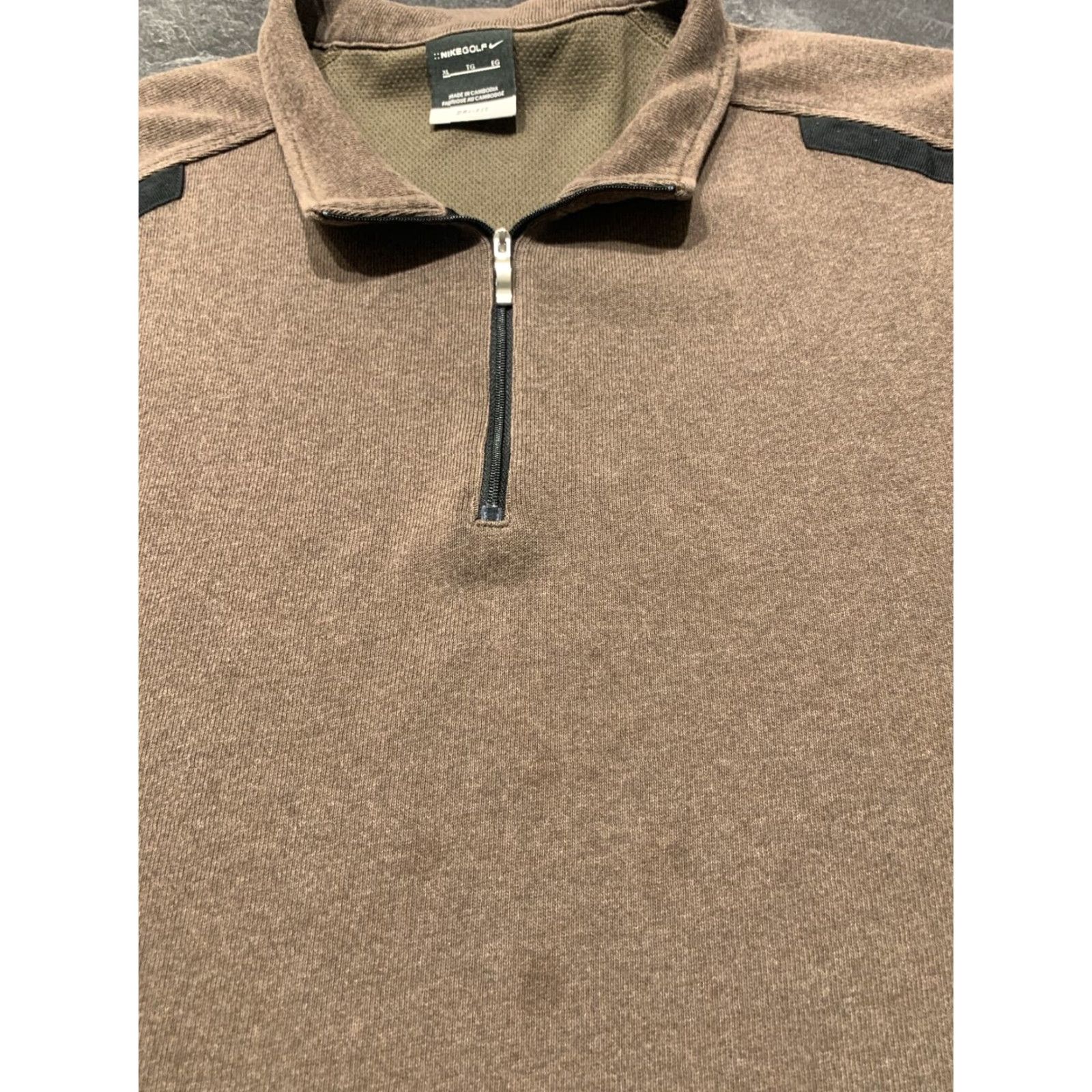 Nike Nike Golf Pullover Mens XL Brown Dri-Fit 1/4 Zip Mock Neck Casual Sportswear Size US XL / EU 56 / 4 - 3 Thumbnail