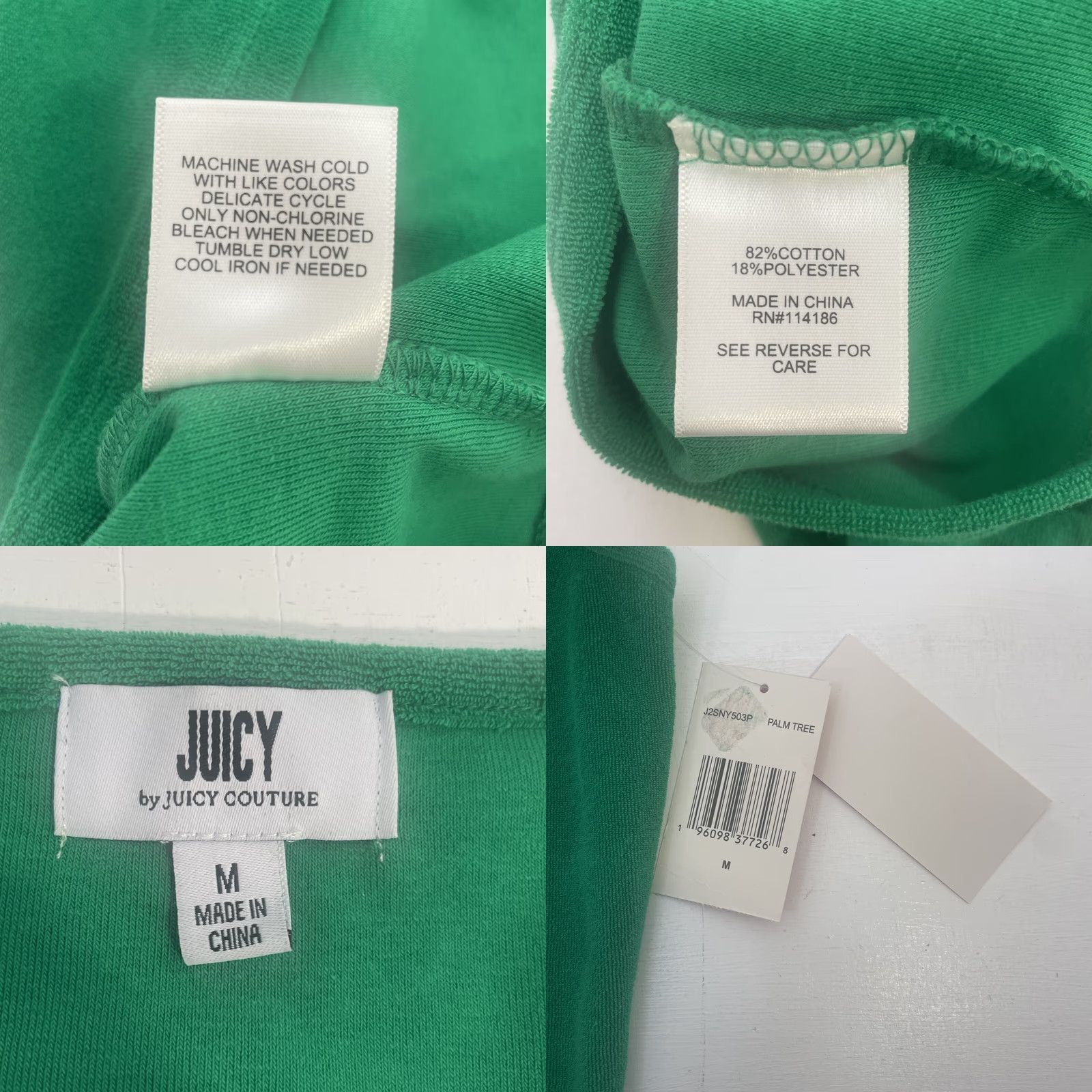 Juicy Couture Juicy Couture Palm Tree Sleeveless Top Women Medium Green V Neck NWT Crop Tank Regular Size S Sleeveless Cotton Polyester Tie Bottom Size S / US 4 / IT 40 - 10 Thumbnail