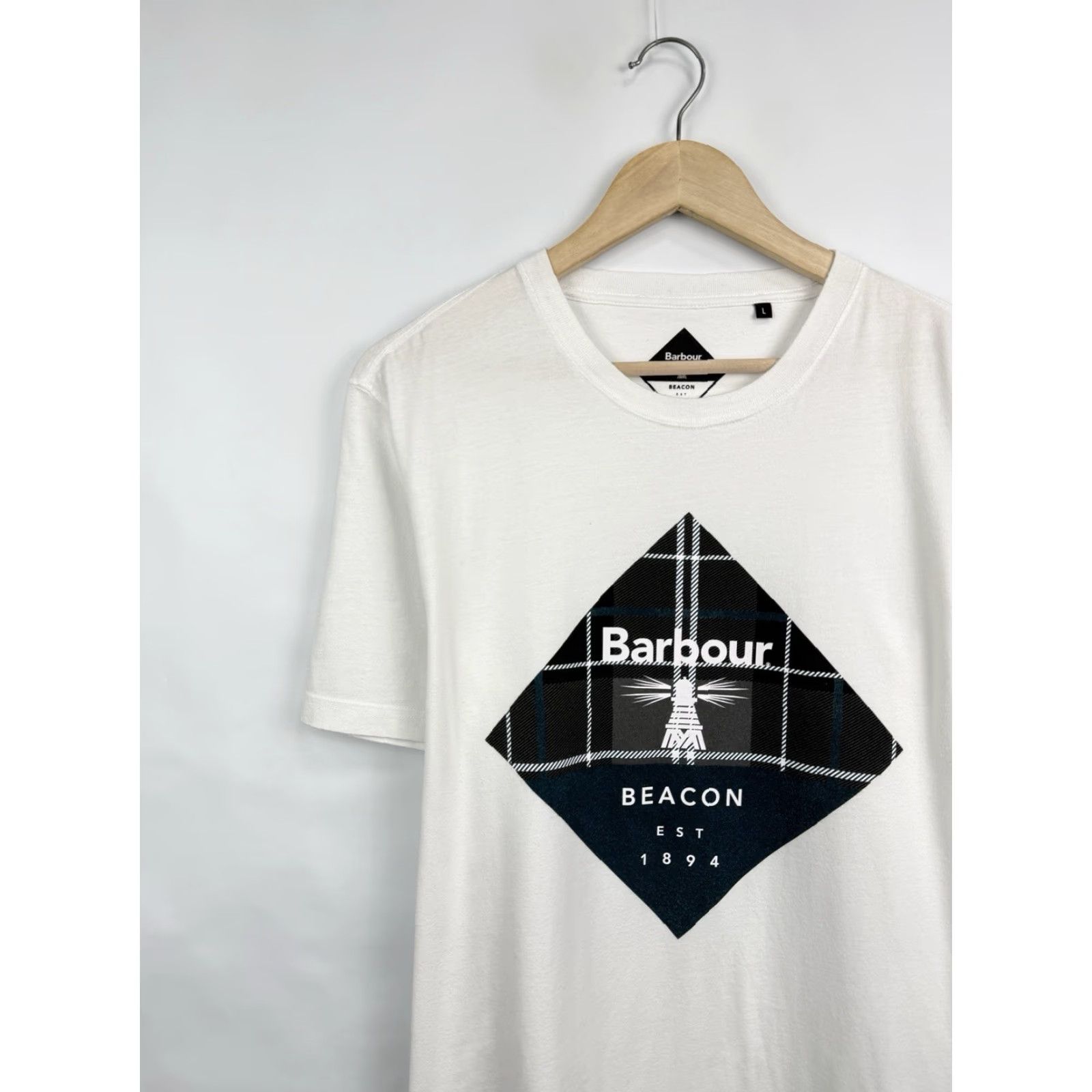 Barbour Barbour Beacon Classic T-Shirt Retro Hype Y2K White L Mens PMID Size US L / EU 52-54 / 3 - 3 Thumbnail