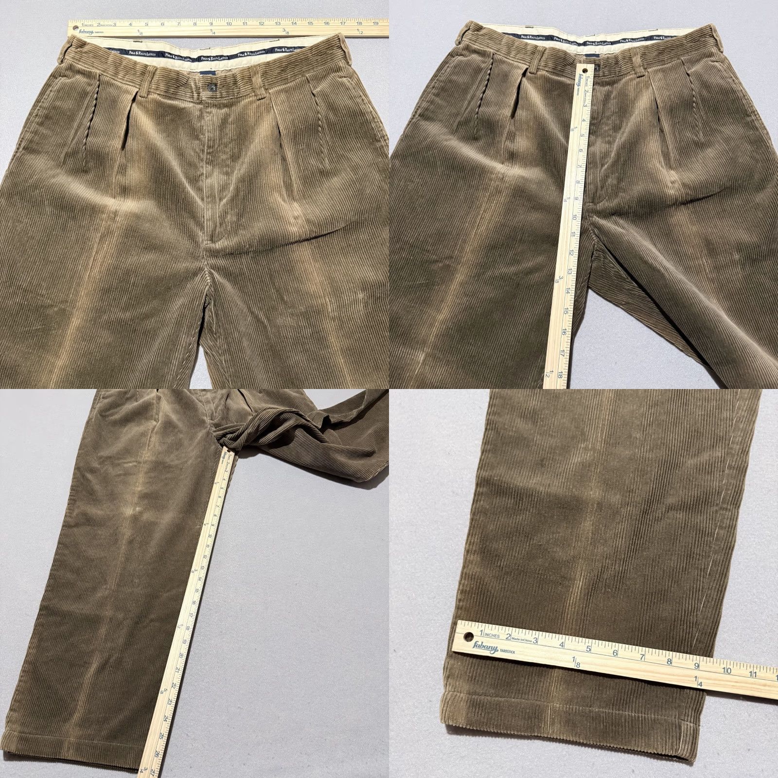 Polo Ralph Lauren VINTAGE Polo Ralph Lauren Pants Men Brown Mid Rise Pleated Corduroy 36x30 Kohl? Size US M / EU 48-50 / 2 - 9 Thumbnail