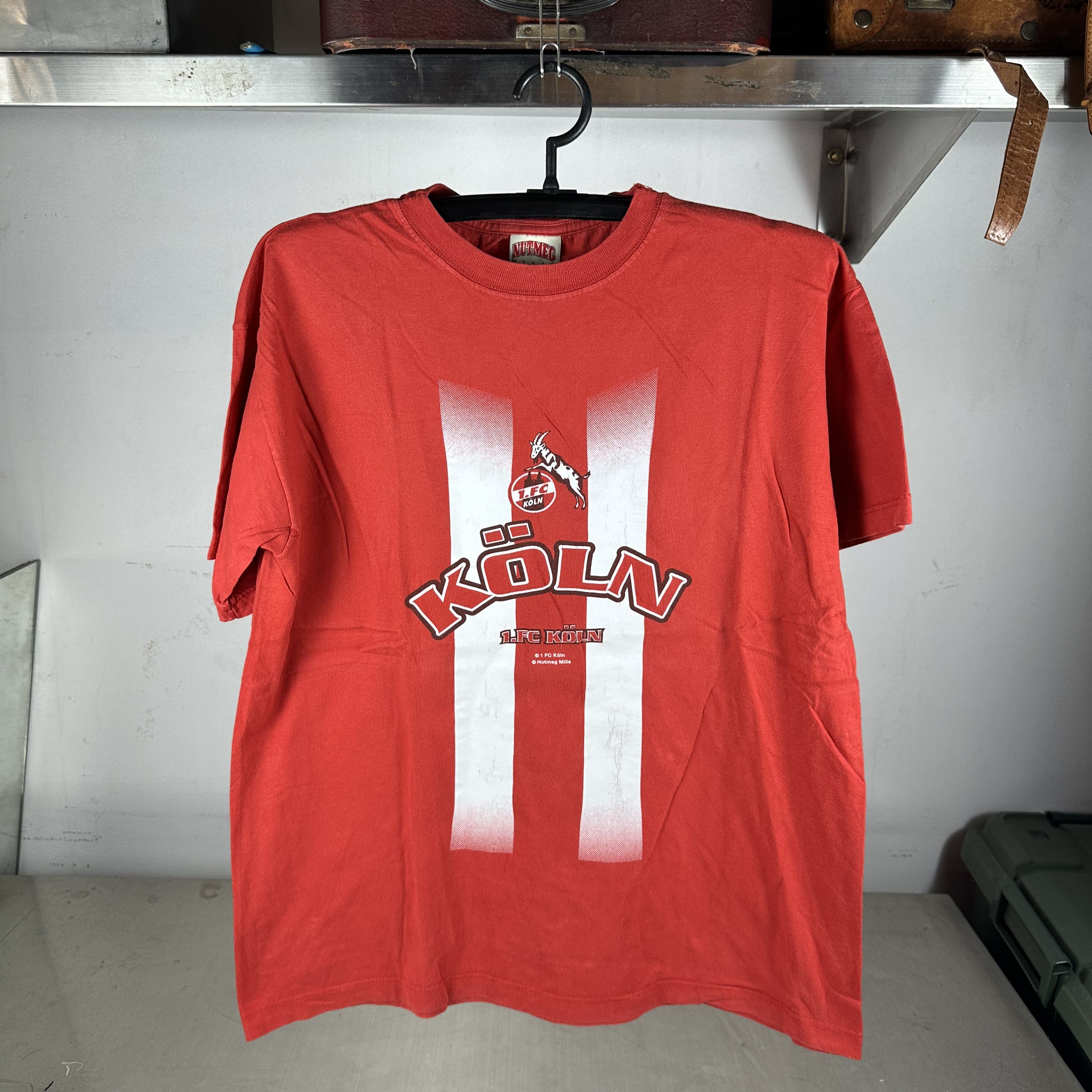 Vintage 90s 1. FC Koln German Soccer Bundesliga Nutmeg T-Shirt Size US L / EU 52-54 / 3 - 1 Thumbnail