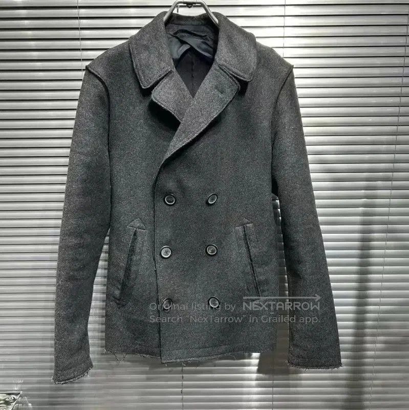 Lanvin Lanvin Men's Wool Peacoat in Deep Grey . Size US S / EU 44-46 / 1 - 1 Thumbnail