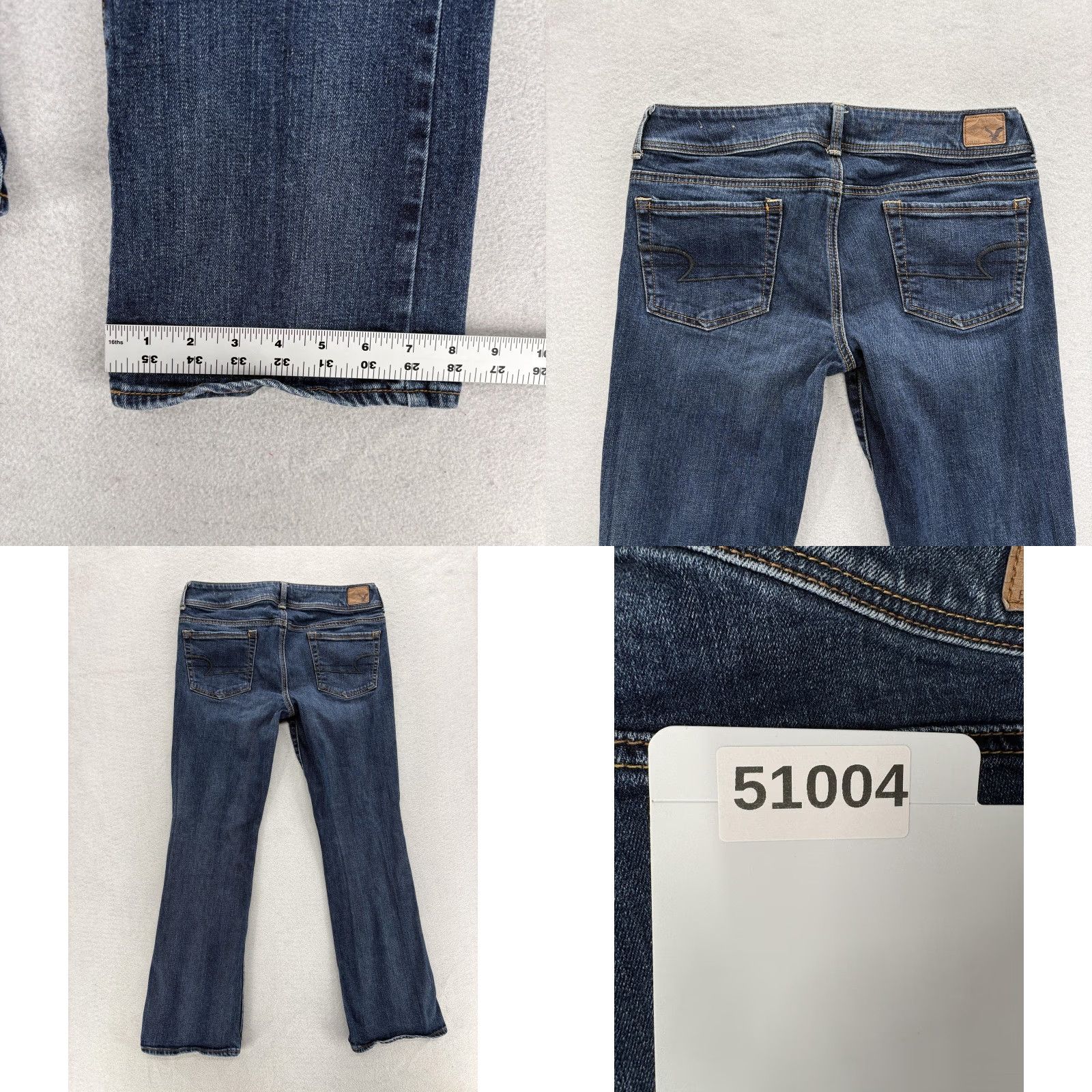 American Eagle Outfitters American Eagle Outfitters Jeans Bootcut Womens 8 Blue Dark Wash Low Rise Stretch 5-Pocket Denim Zipper Button Size 30" / US 8 / IT 44 - 8 Thumbnail