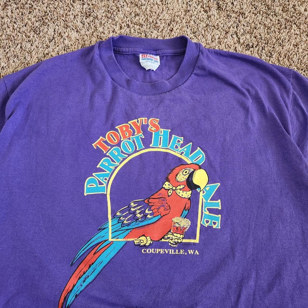Vintage Vintage 90s Parrot Ale T-Shirt Hanes Animal Beverage Promo Size US L / EU 52-54 / 3 - 2 Thumbnail