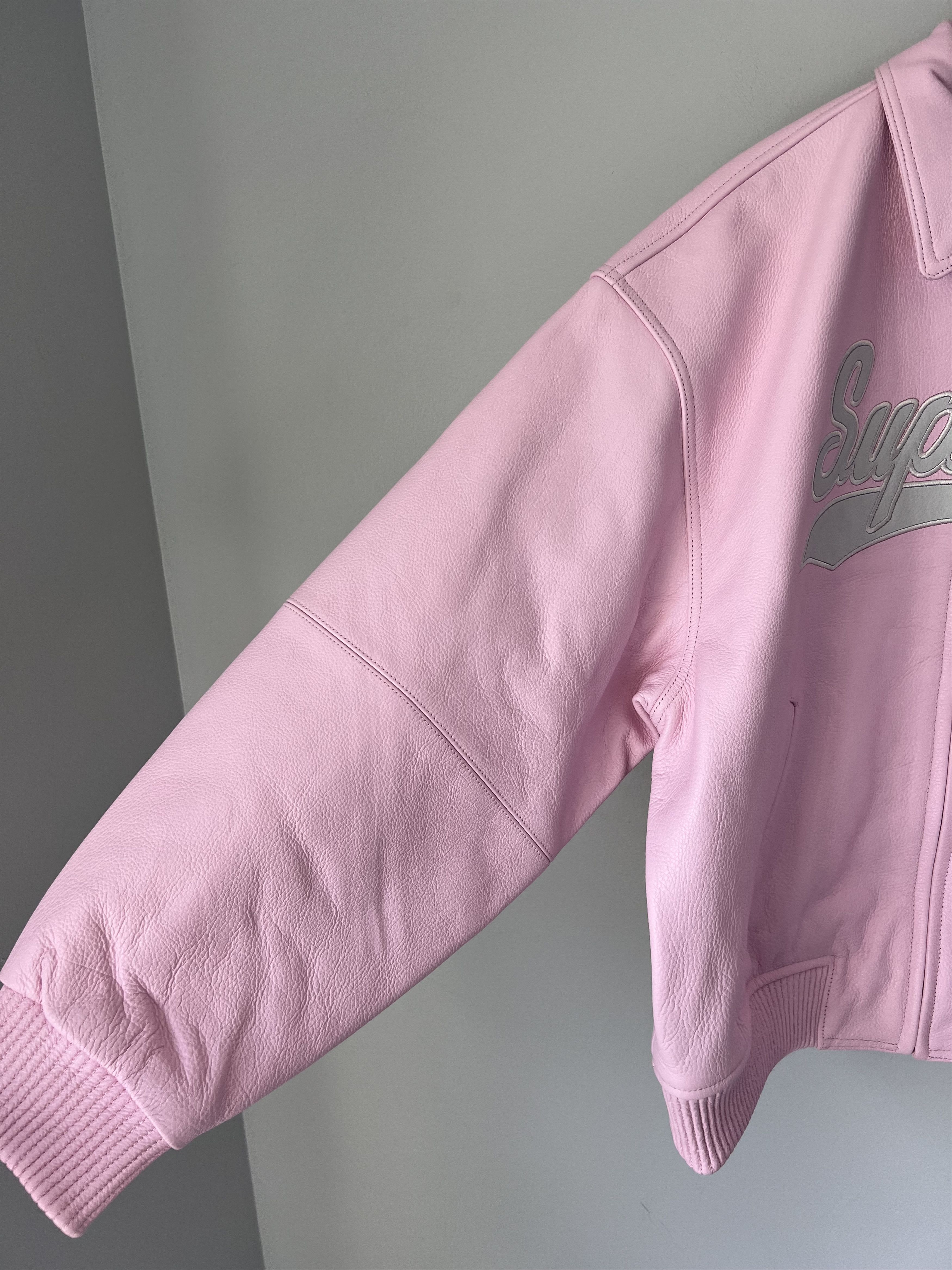 MLB × Supreme Supreme Chicago White Sox Leather Jacket in Pink Size US L / EU 52-54 / 3 - 4 Thumbnail