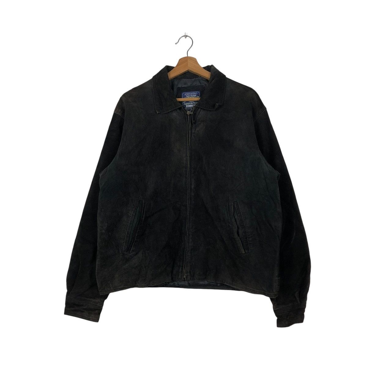 Japanese Brand 🔥VINTAGE GENUINE LEATHER JACKET XENON MEN ISSEY MIYAKE Size US L / EU 52-54 / 3 - 3 Thumbnail