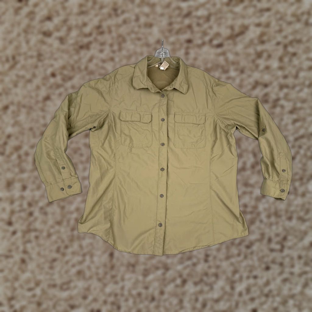 Vintage Duluth Shirt Men Button-Up Nylon Blend Green Long Sleeve XL Vented Breathable Pockets All Seasons Fishing Angler Outdoor Size US XL / EU 56 / 4 - 1 Thumbnail