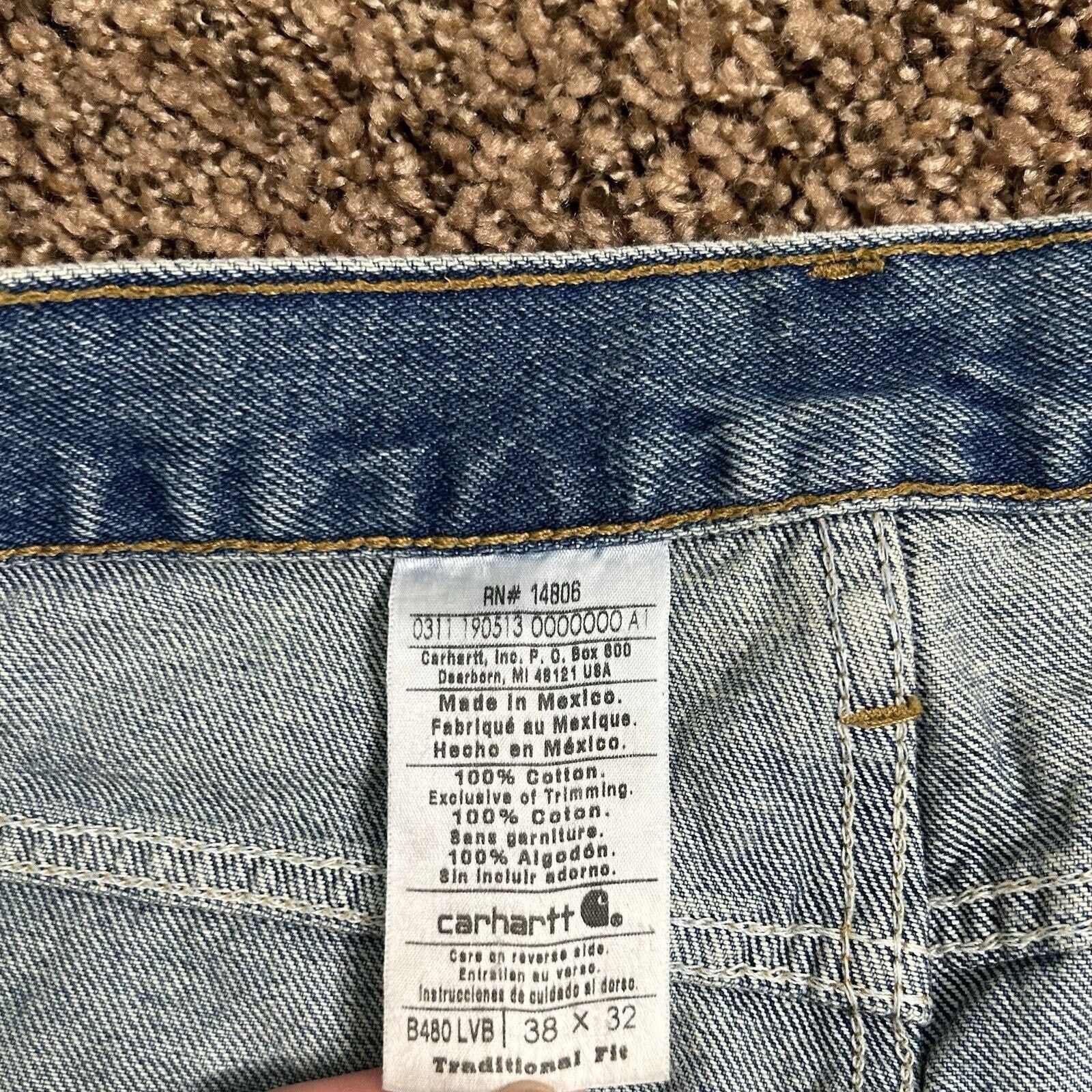 Carhartt Carhartt B480 LVB Medium Wash Traditional Fit Jeans Sz 38x32 Size US 38 / EU 54 - 6 Thumbnail