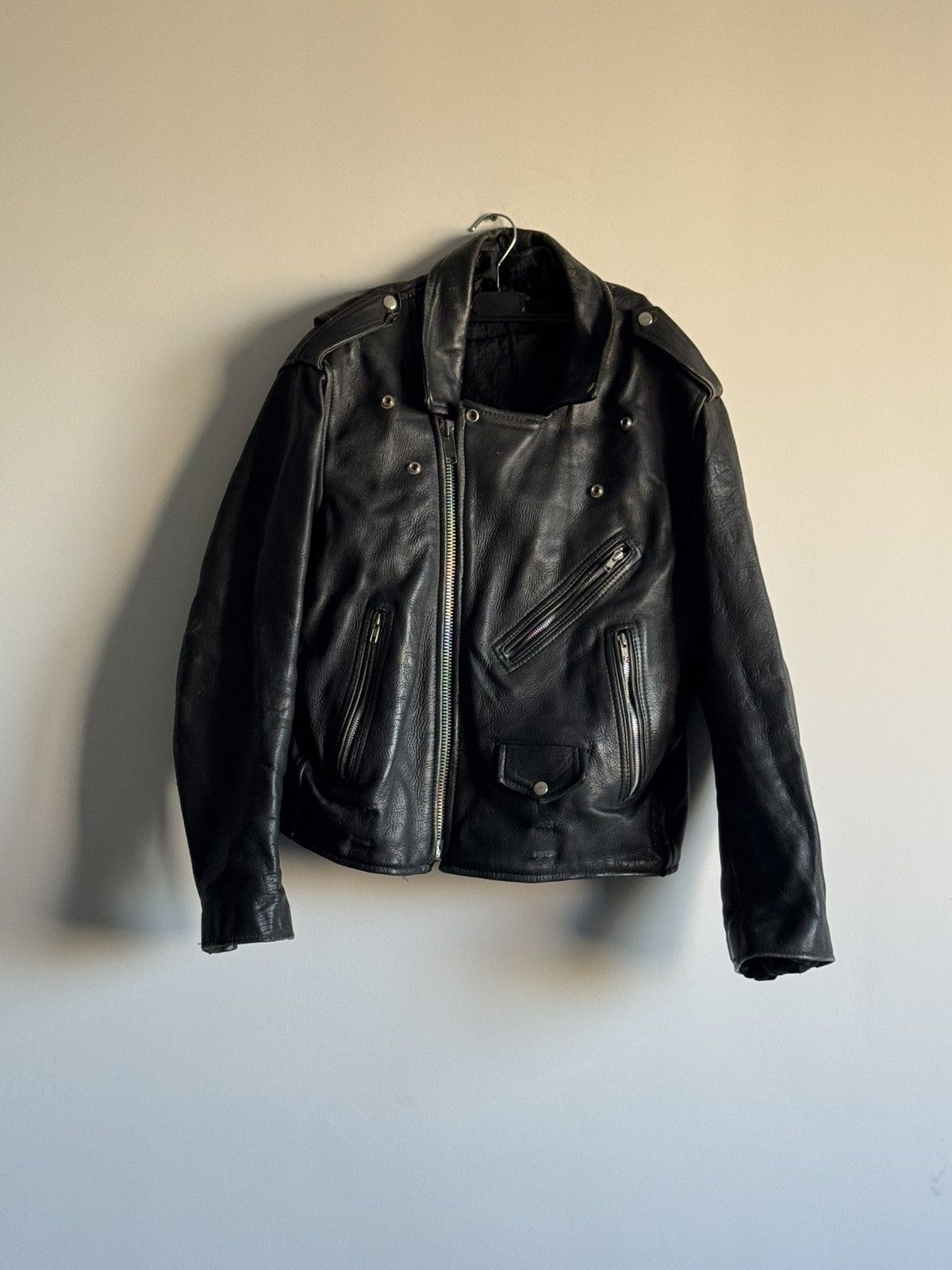 Vintage Vintage Leather Biker Jacket motorcycle club Size US L / EU 52-54 / 3 - 9 Thumbnail