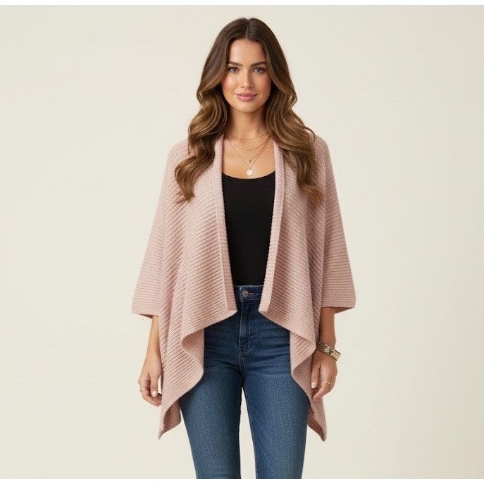 Other Pink Two Toned Open Knit Kimono Cardigan | Coastal Cowgirl B Size ONE SIZE - 1 Thumbnail