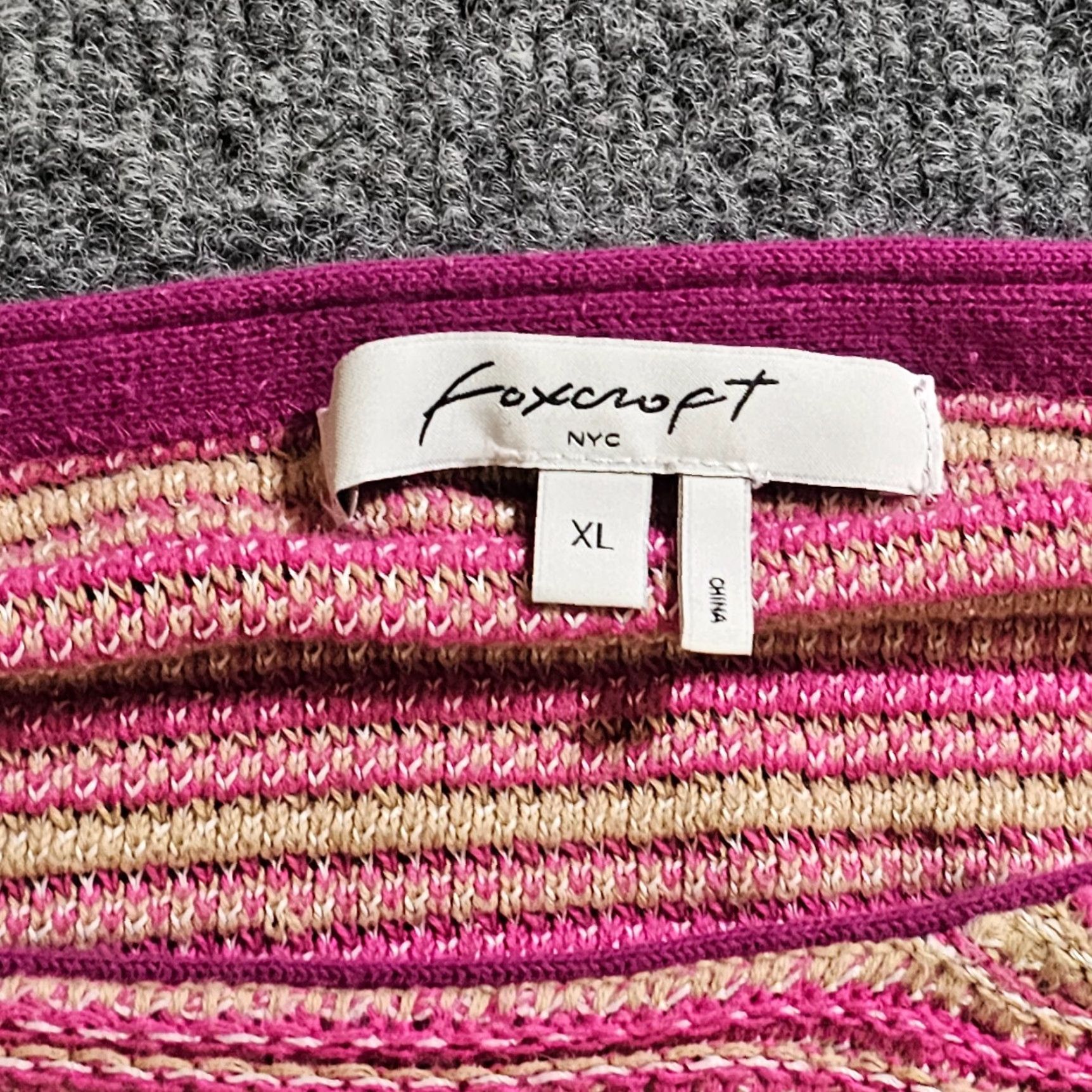 Vintage Foxcroft Sweater Top Womens XL Pink Purple Striped Long Sleeve Round Neck Casual Size XL / US 12-14 / IT 48-50 - 3 Thumbnail