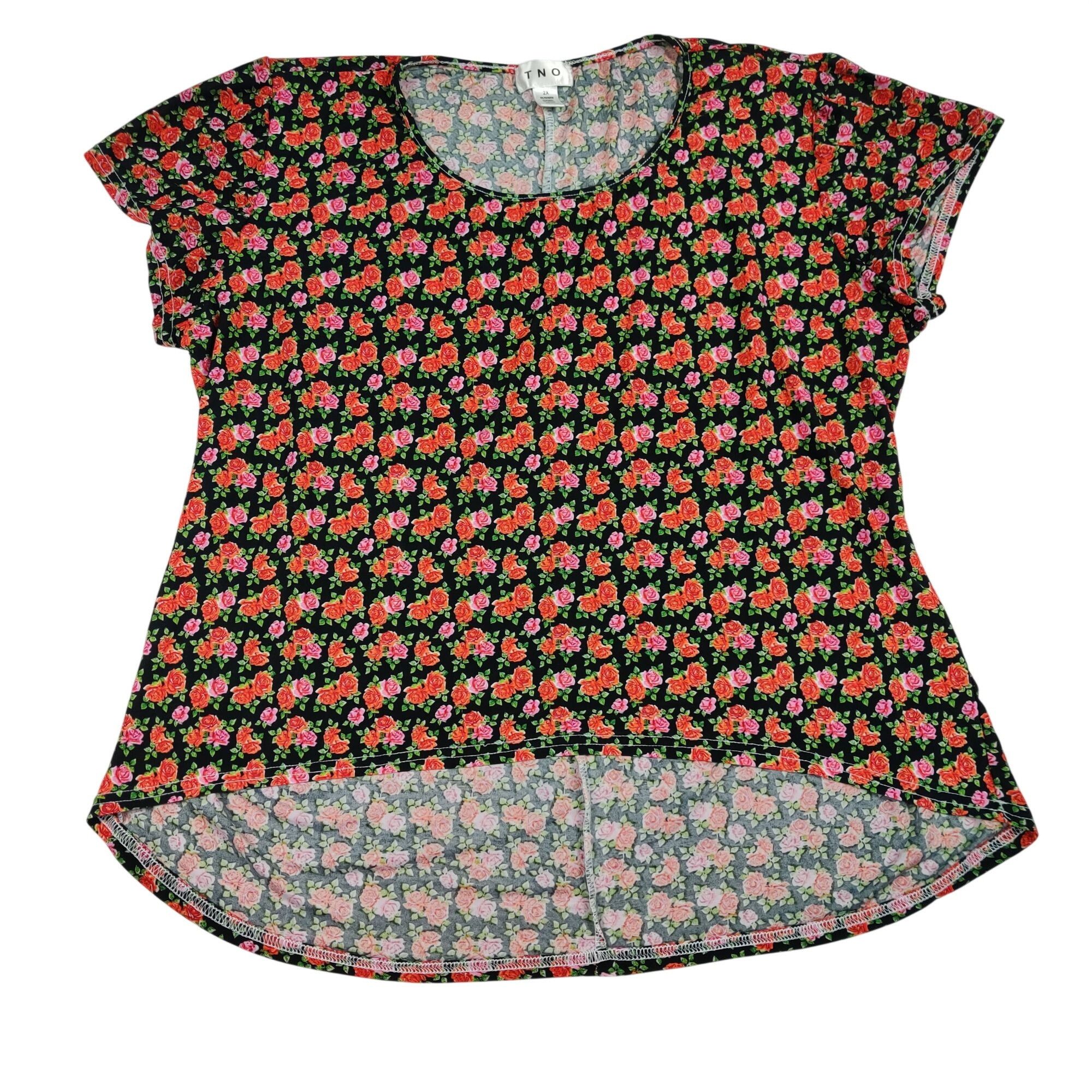 Other TNO Floral Roses Top Plus 2X Hi Low Multi Feminine Romantic Size XXL / US 16-18 / IT 52-54 - 1 Thumbnail