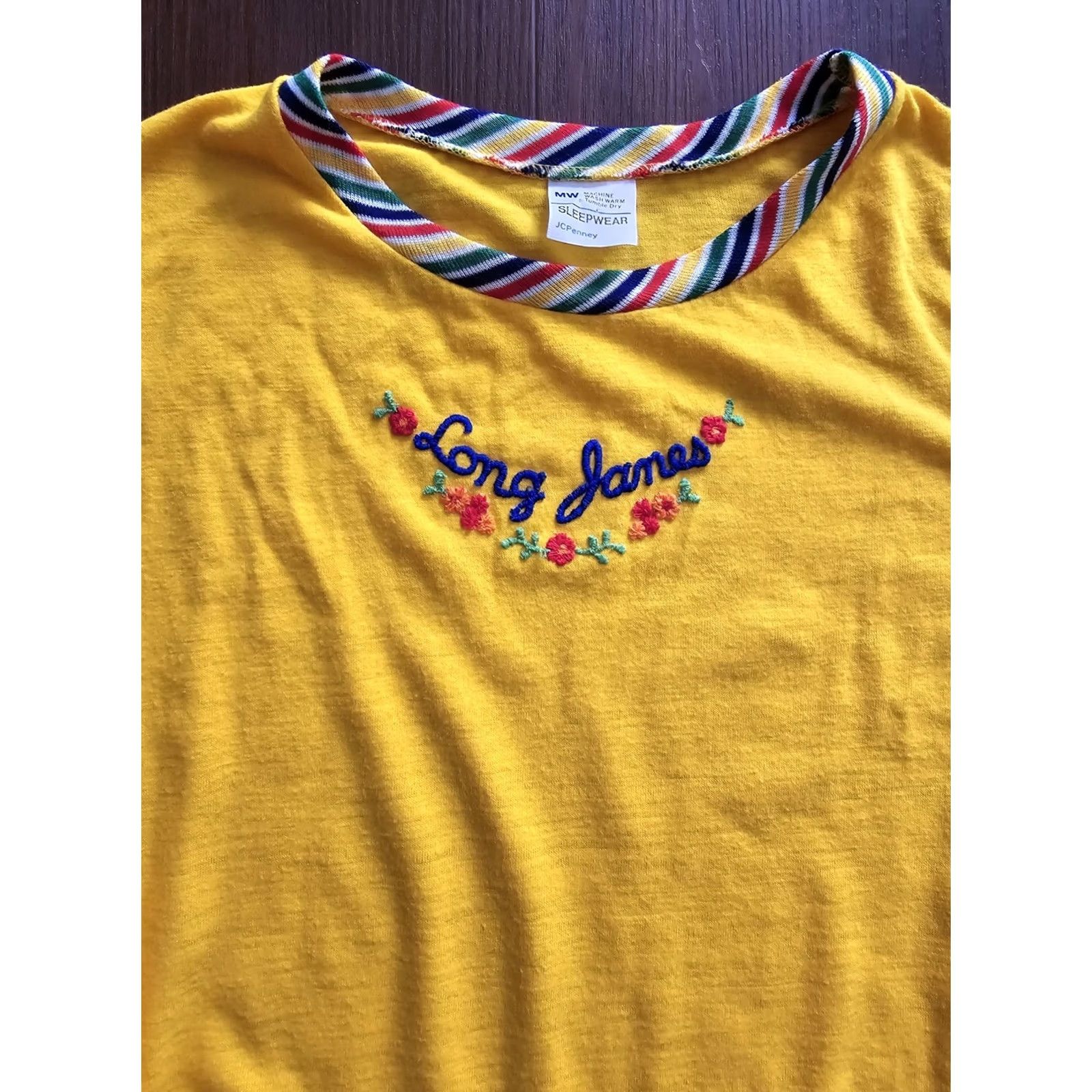 Vintage VINTAGE Yellow Long Nightgown Womens M Nighty 70s 80s J. C. Penney Cotton Blend Eveningwear Size ONE SIZE - 2 Thumbnail