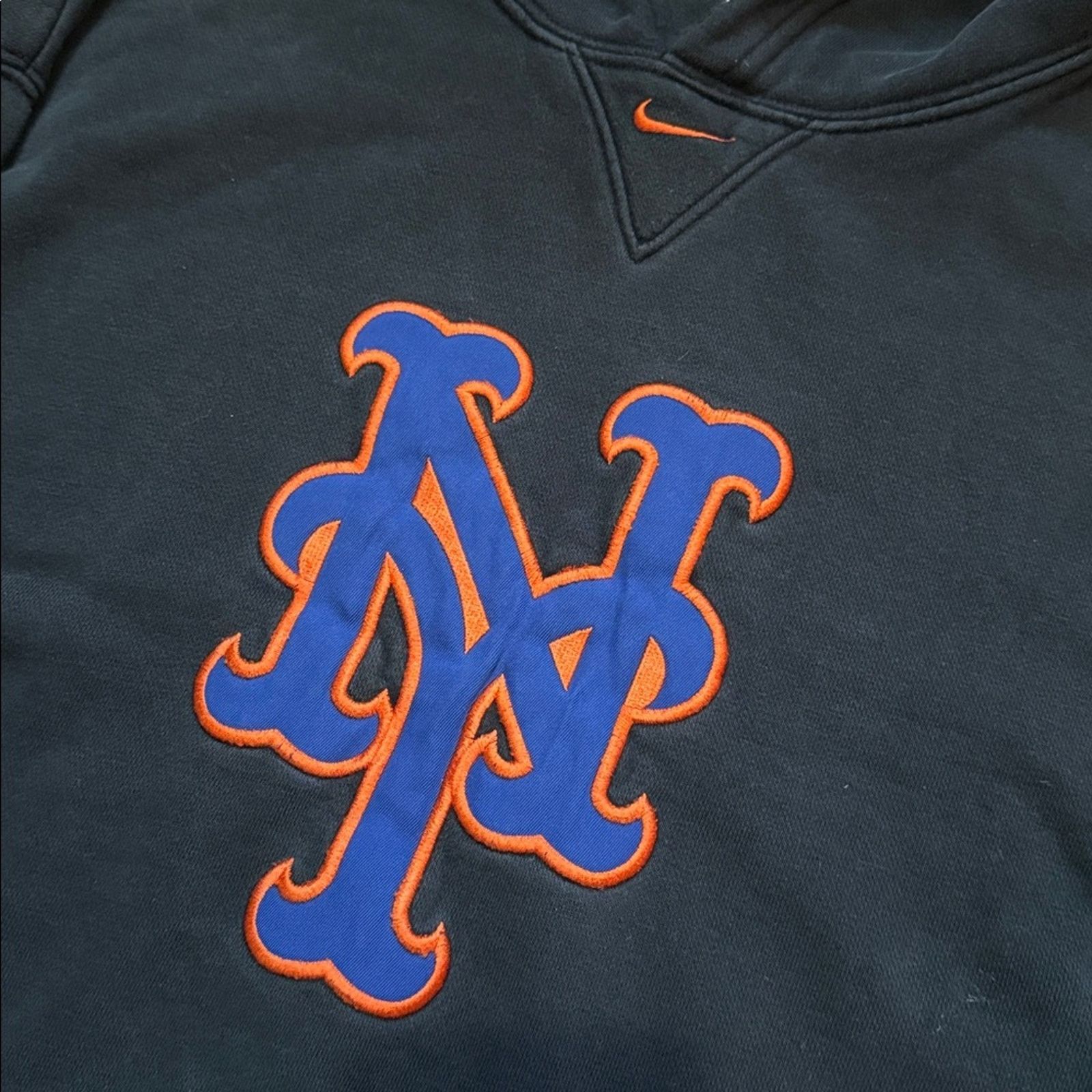 Nike Y2K Nike New York Mets MLB Center Swoosh Hoodie Size US XL / EU 56 / 4 - 4 Thumbnail