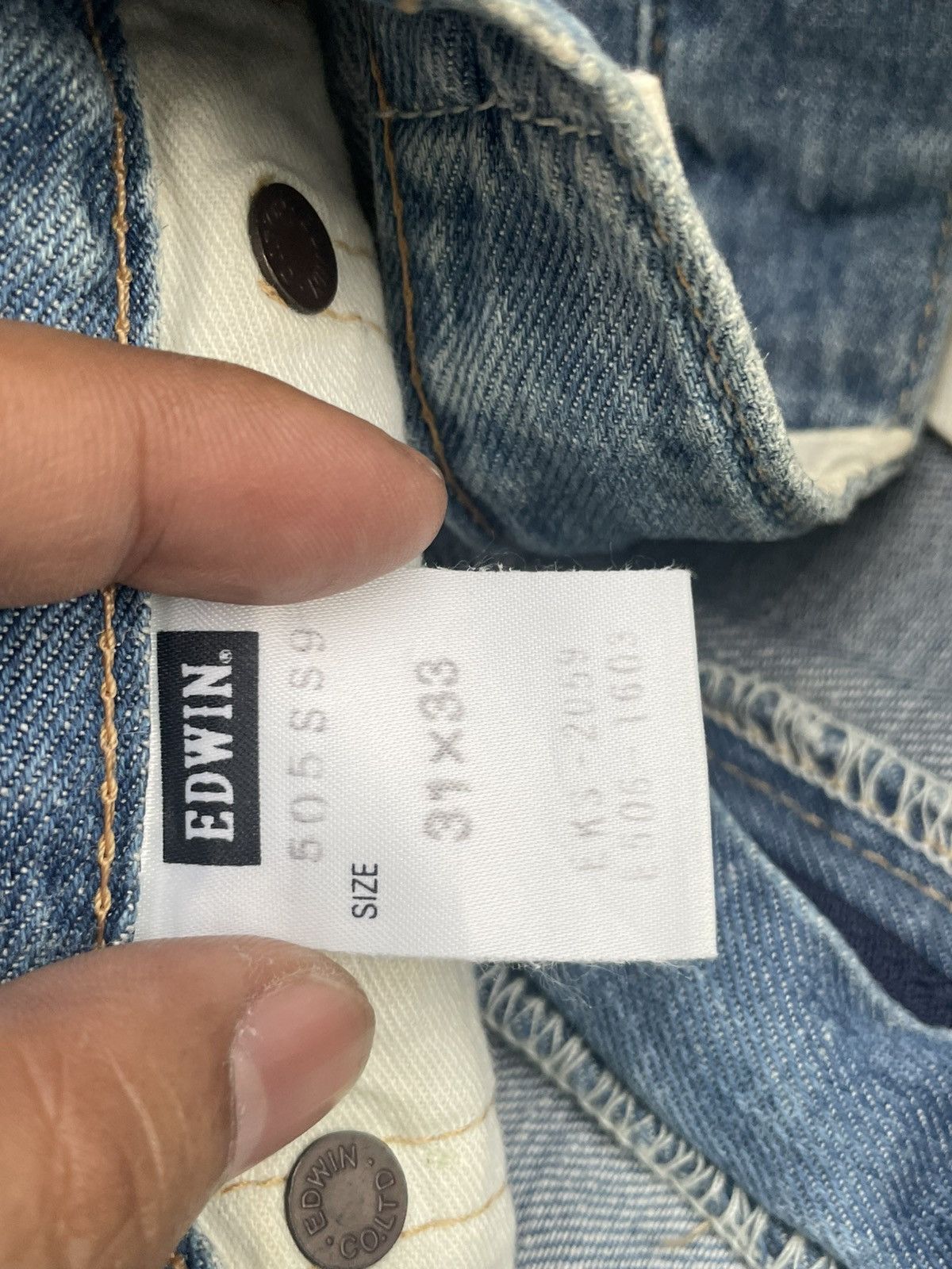 Edwin Vintage 90’s Edwin 505SS9 Grand Blue Selvedge Jeans Size US 33 - 17 Thumbnail