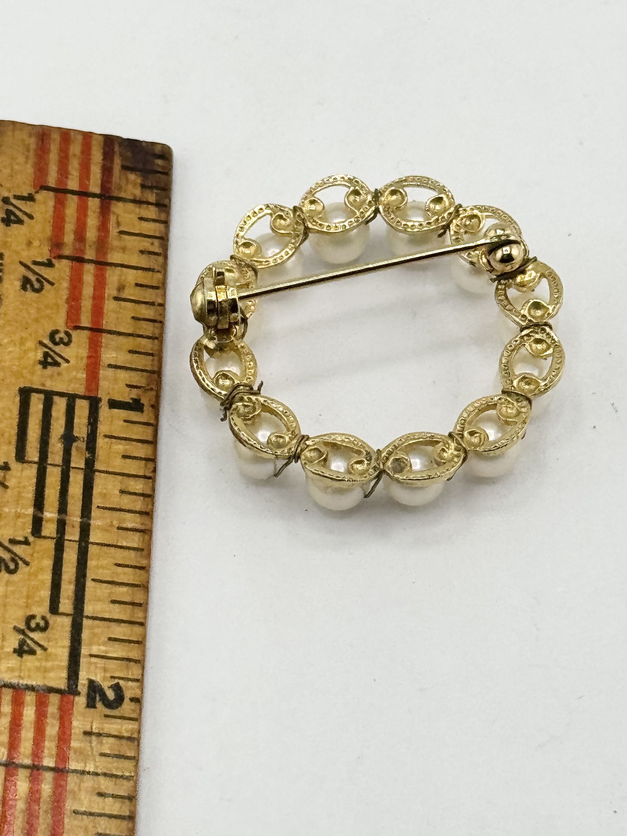 Vintage Vintage Pearl wired brooch pin Size ONE SIZE - 5 Thumbnail
