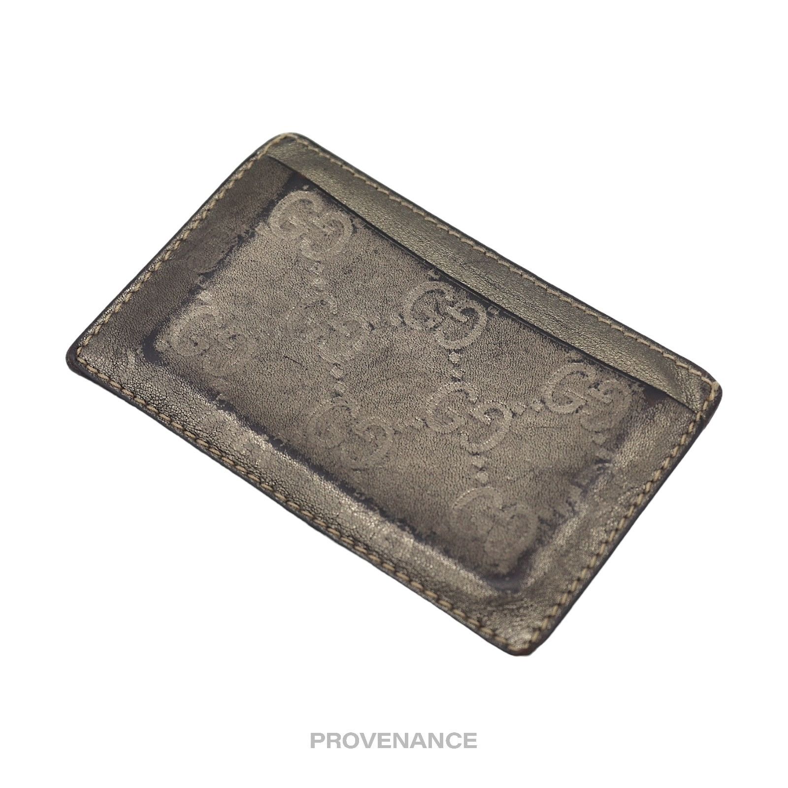 Gucci 🔴 Gucci Card Holder Wallet - Metallic Bronze Guccissima Size ONE SIZE - 5 Thumbnail