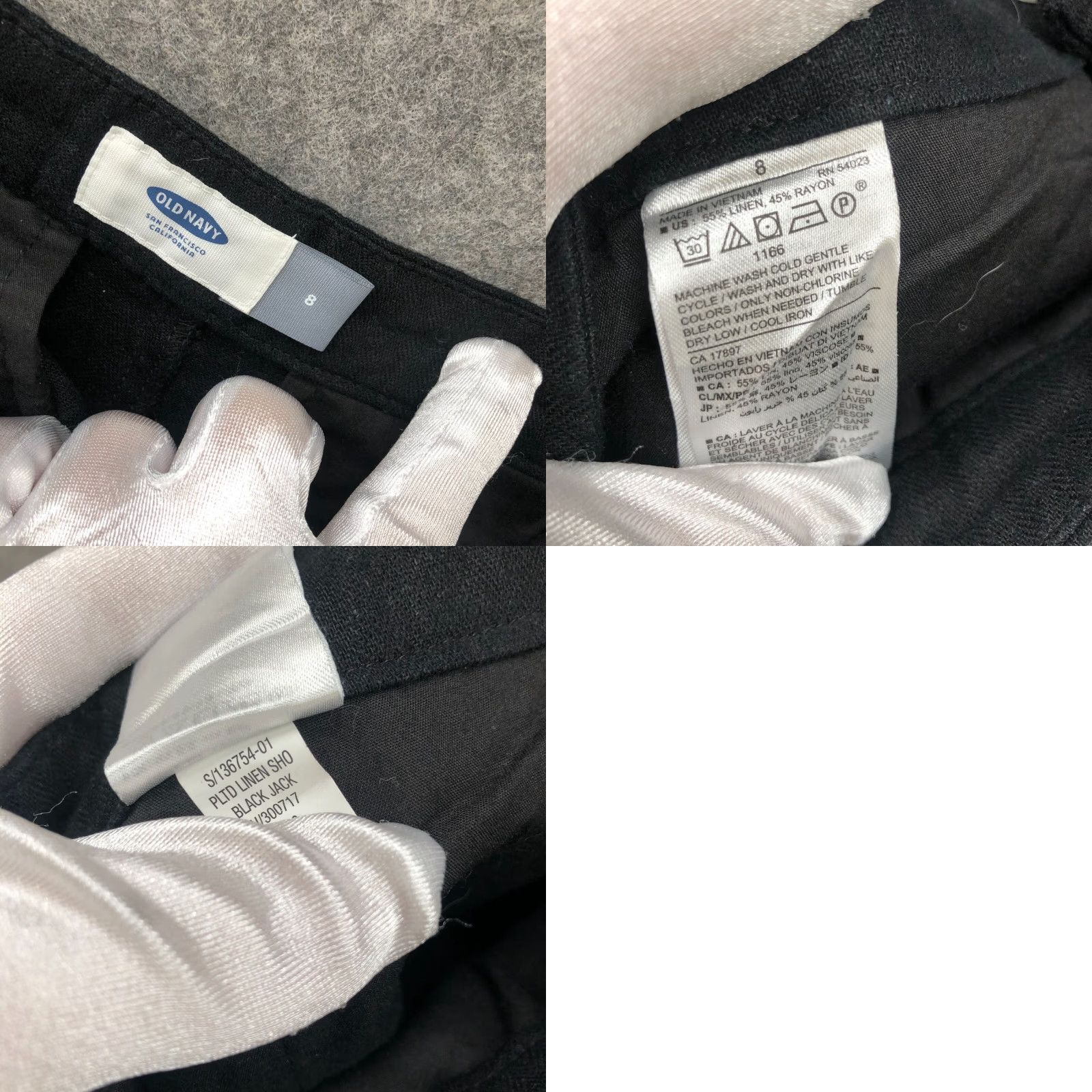 Old Navy VINTAGE Old Navy Pleated Linen Blend Shorts Womens 8 Black Trouser Short Size 30" / US 8 / IT 44 - 8 Thumbnail