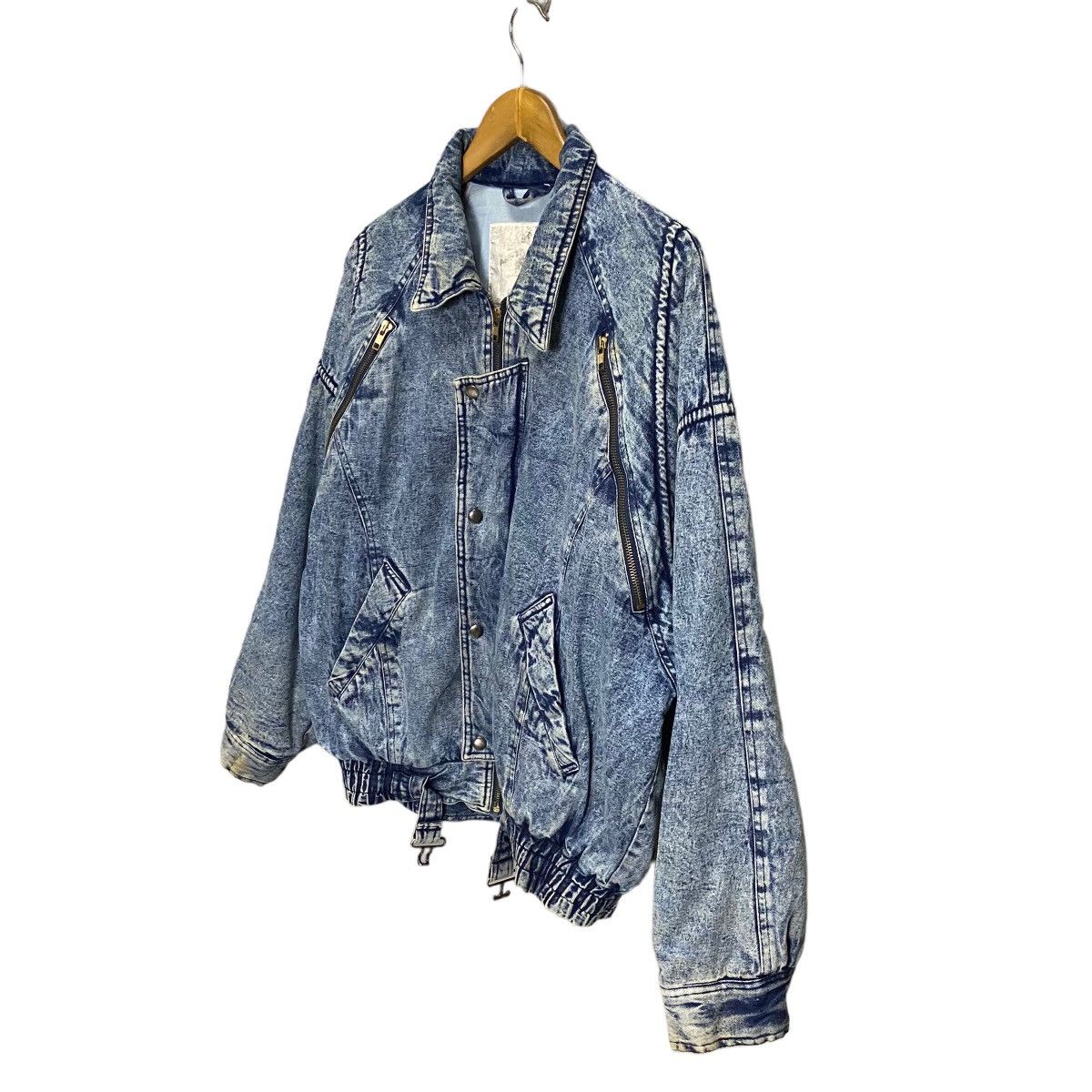 Japanese Brand × Vintage Vintage 80s Gleeman denim bomber jacket Size US L / EU 52-54 / 3 - 3 Thumbnail