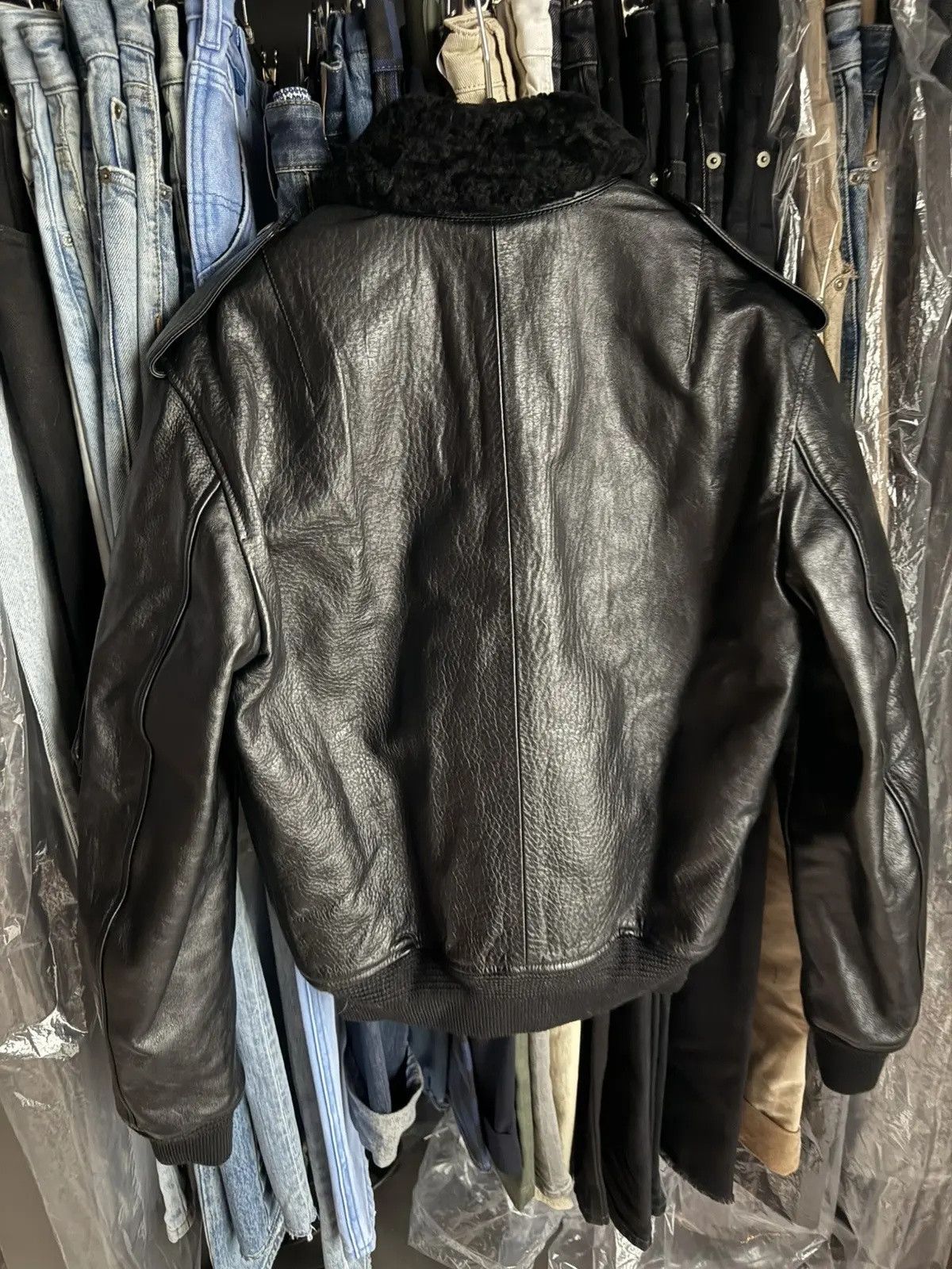 Saint Laurent Paris FW19 Saint Laurent shearling leather MA-1 bomber jacket Size US M / EU 48-50 / 2 - 2 Thumbnail