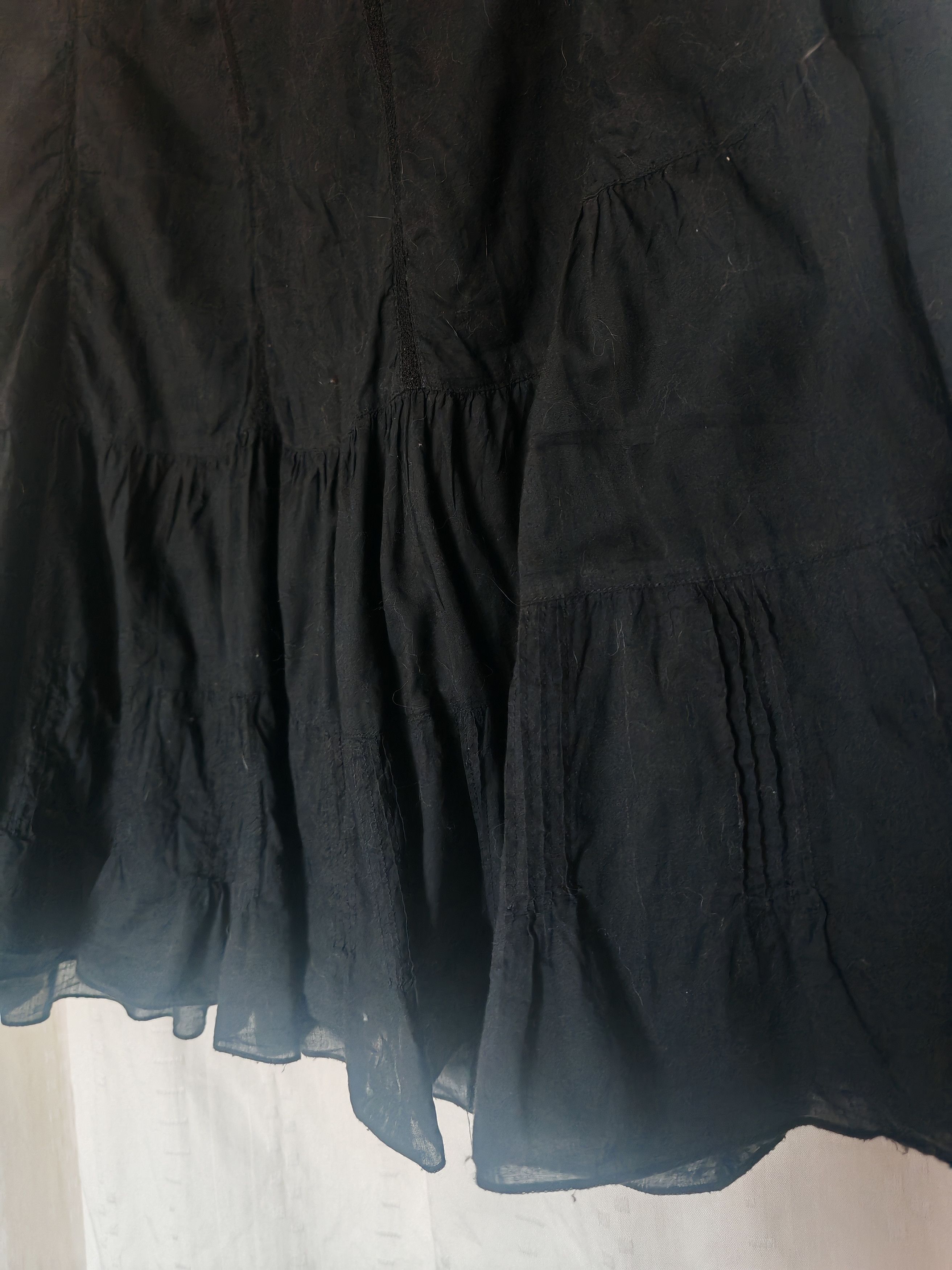 Other VTG Monsoon Black Ruffle Maxi Skirt Y2K 00s Witch Gothic Size 28" / US 6 / IT 42 - 8 Thumbnail