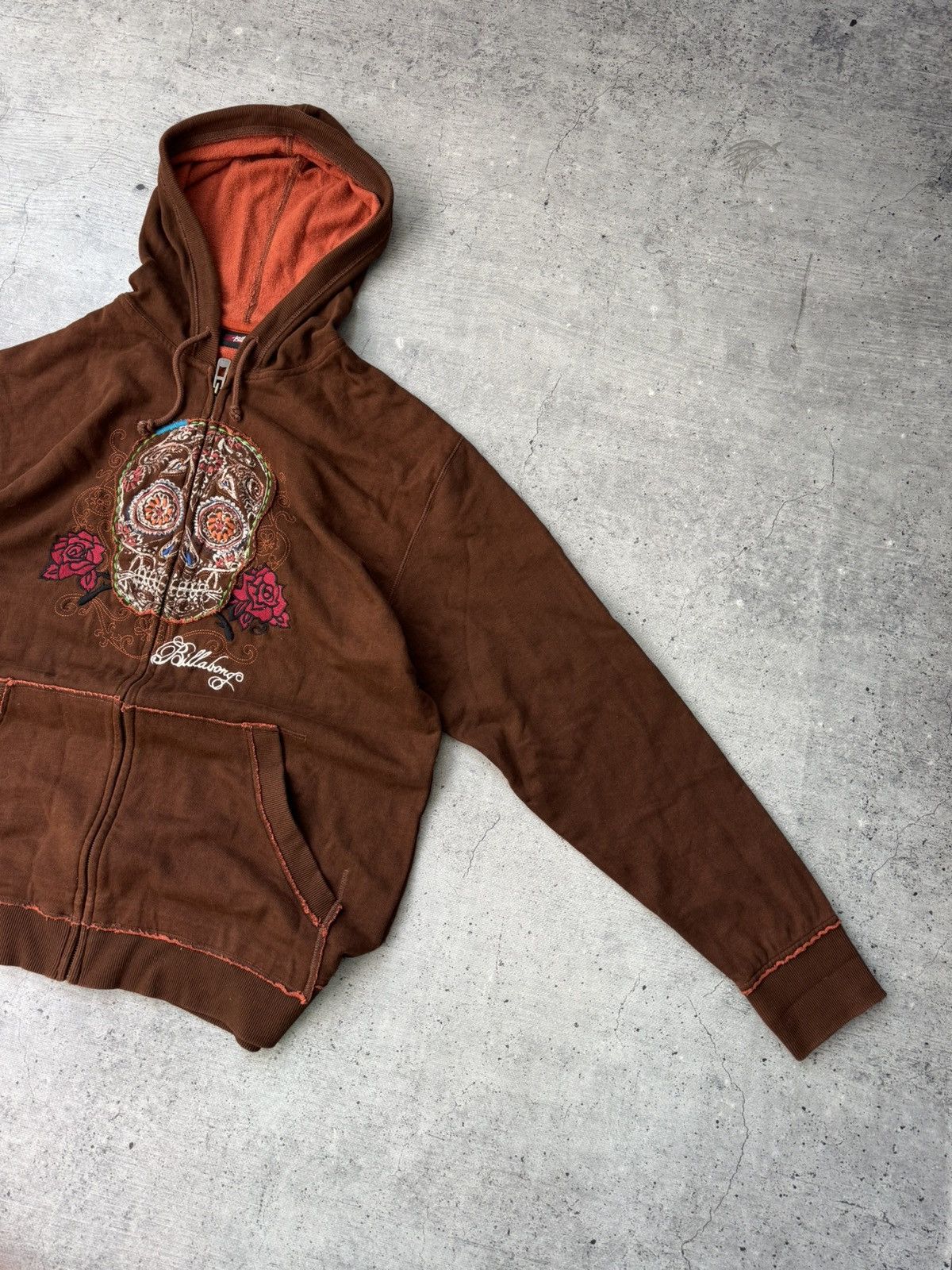 Billabong VINTAGE Y2K BROWN "BILLABONG" ZIP UP HOODIE Size US XL / EU 56 / 4 - 4 Thumbnail