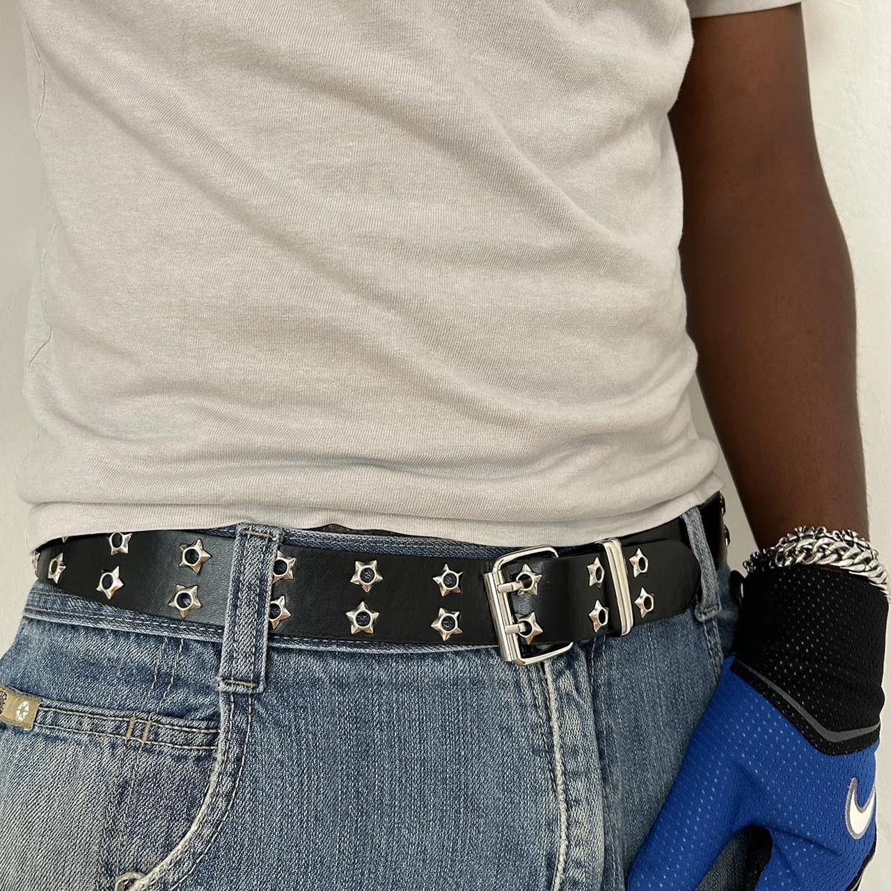 Japanese Brand × Vintage Y2K 2000s Black Bullet Holes Studded Western Skater Belt Size ONE SIZE - 1 Thumbnail