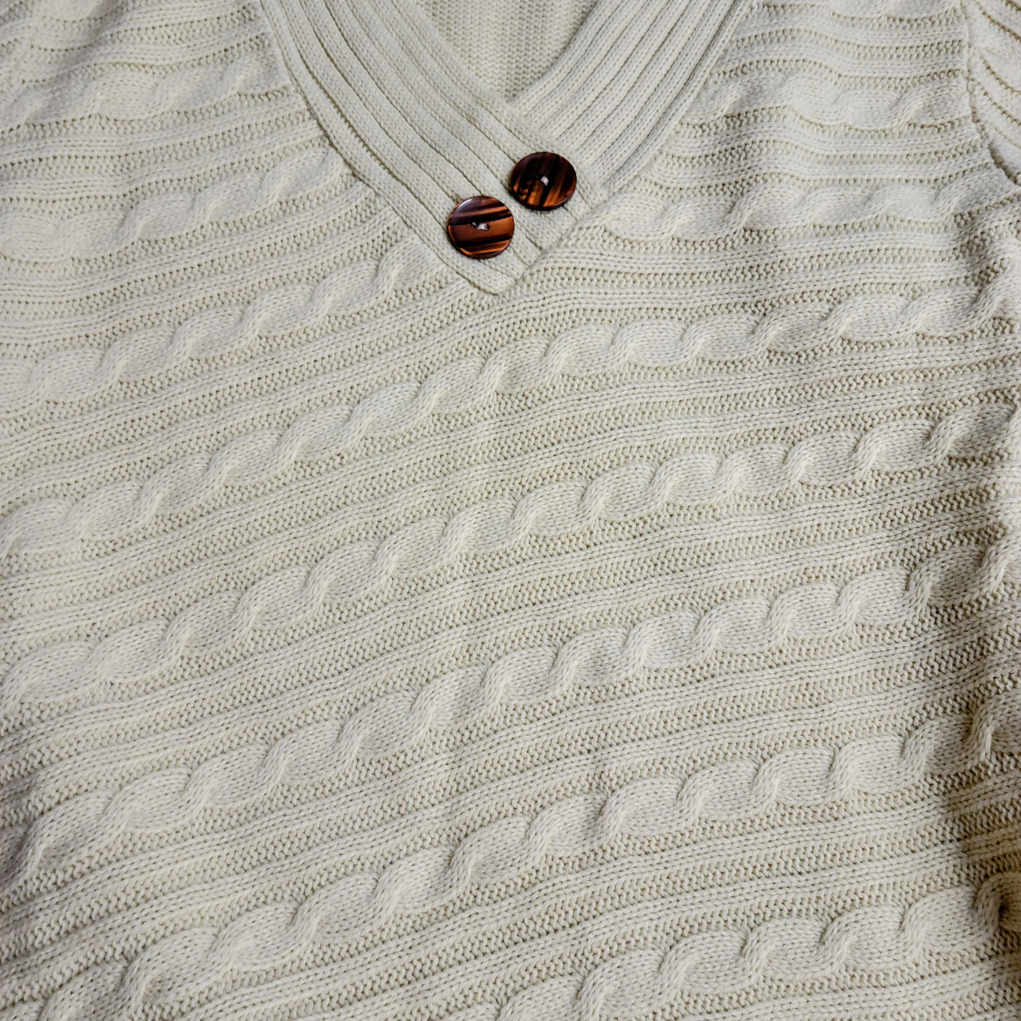 Venus Venus Neutral Tan Sexy Cable Knit Sweater NEW Size L / US 10 / IT 46 - 4 Thumbnail