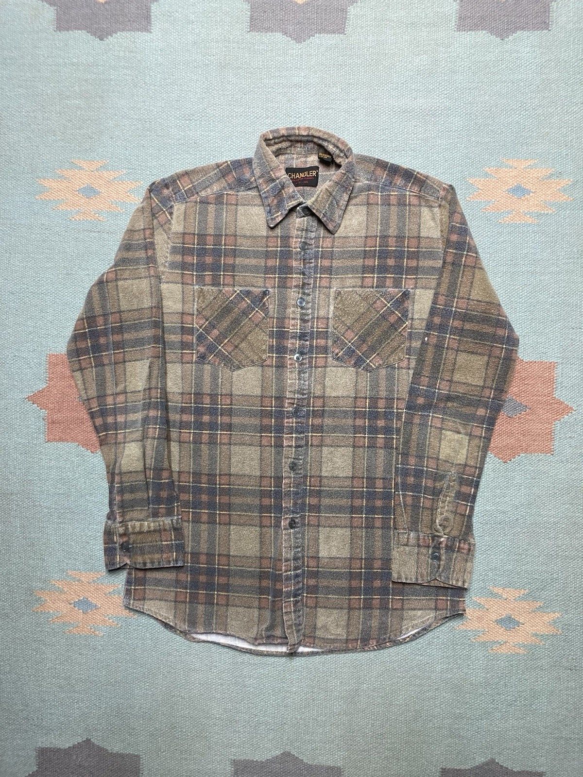 Vintage 80s flannel shirt soft brushed cotton plaid worn men’s small Size US S / EU 44-46 / 1 - 1 Thumbnail
