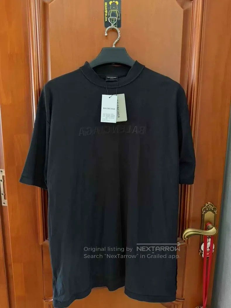 Balenciaga Double-Sided Embroidered Logo Short Sleeve
