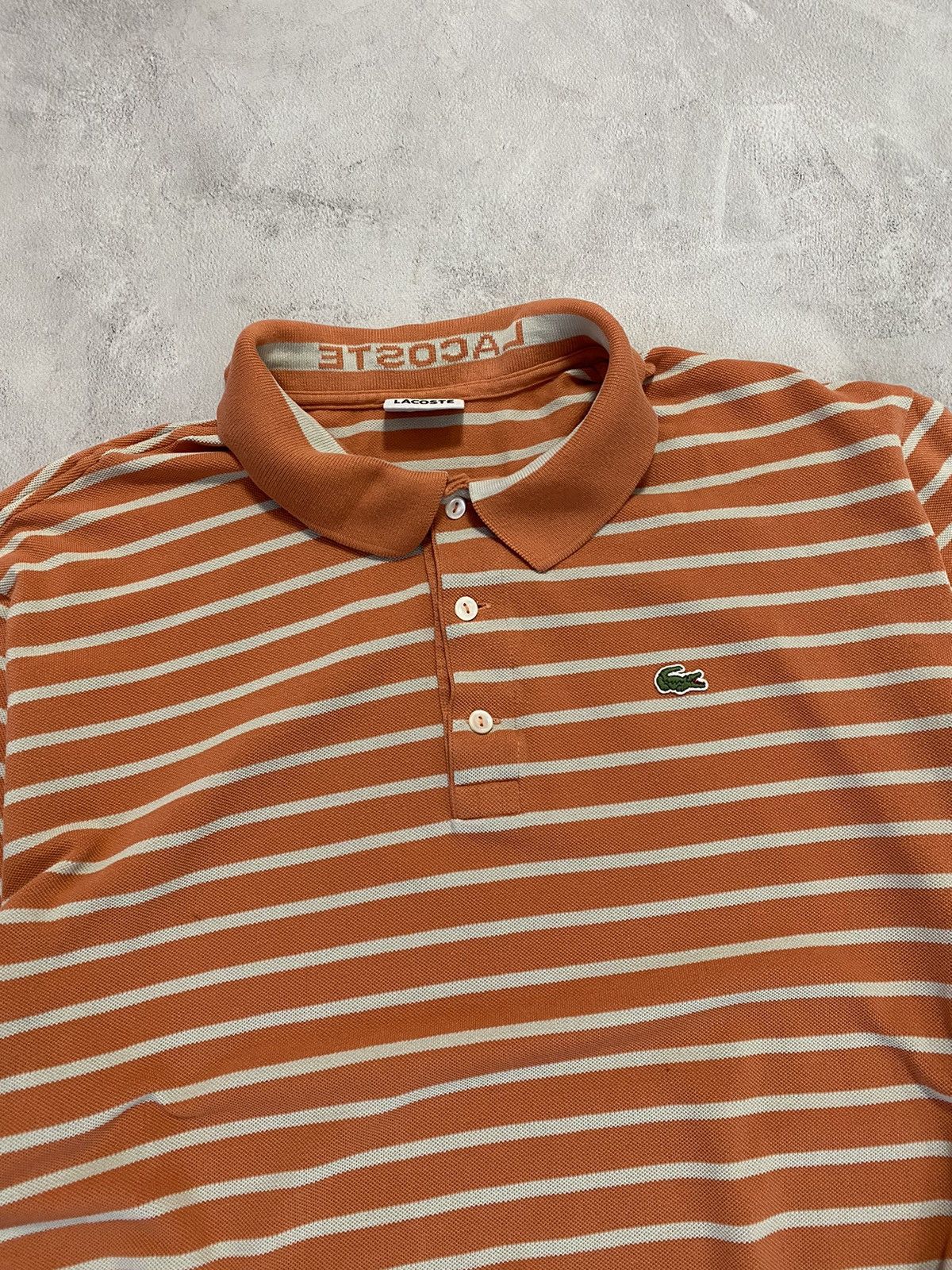 Lacoste × Vintage 🧡 Vintage Polo Lacoste Lined Summer Edition Size US XXL / EU 58 / 5 - 2 Thumbnail