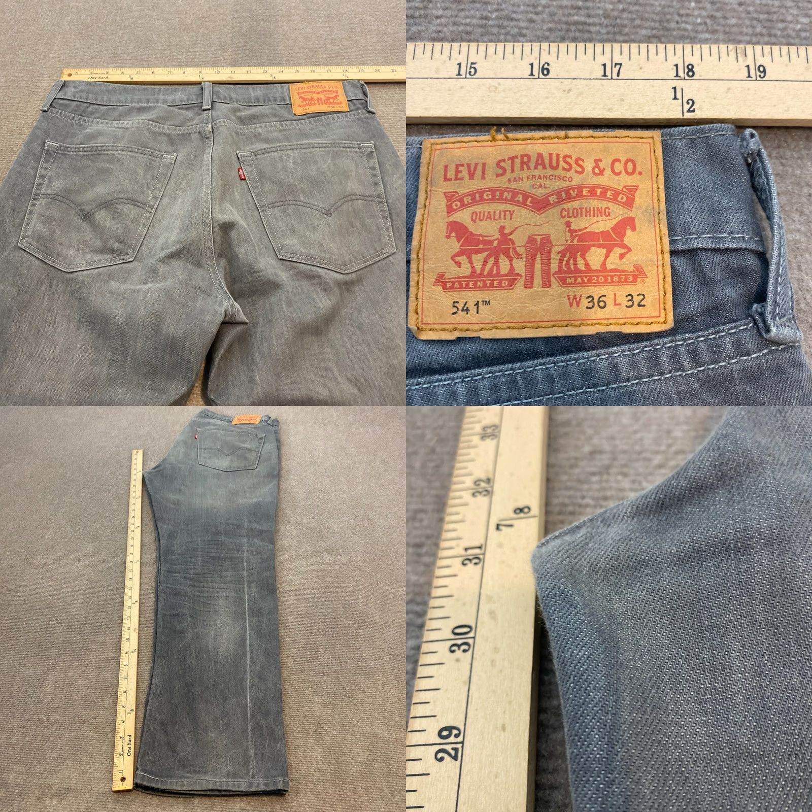 Levi's Levi's Jeans Men 541 Straight Fit Faded Gray Distressed Denim 36 37x31 Size US 36 / EU 52 - 9 Thumbnail
