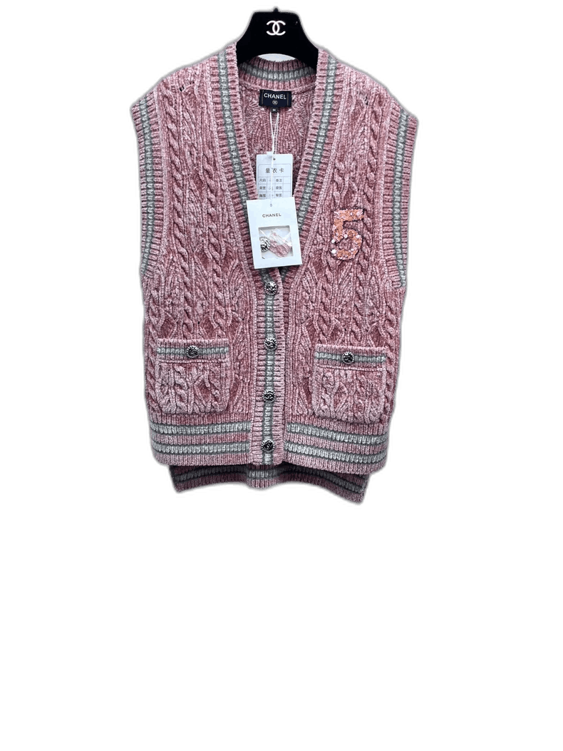 Chanel Chanel Velvet Knit Vest with Sequins Size US S / EU 44-46 / 1 - 1 Thumbnail