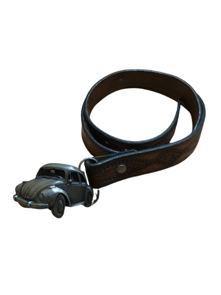 Vintage Vintage Leather Belt with Volkswagen Beetle Size ONE SIZE - 1 Thumbnail