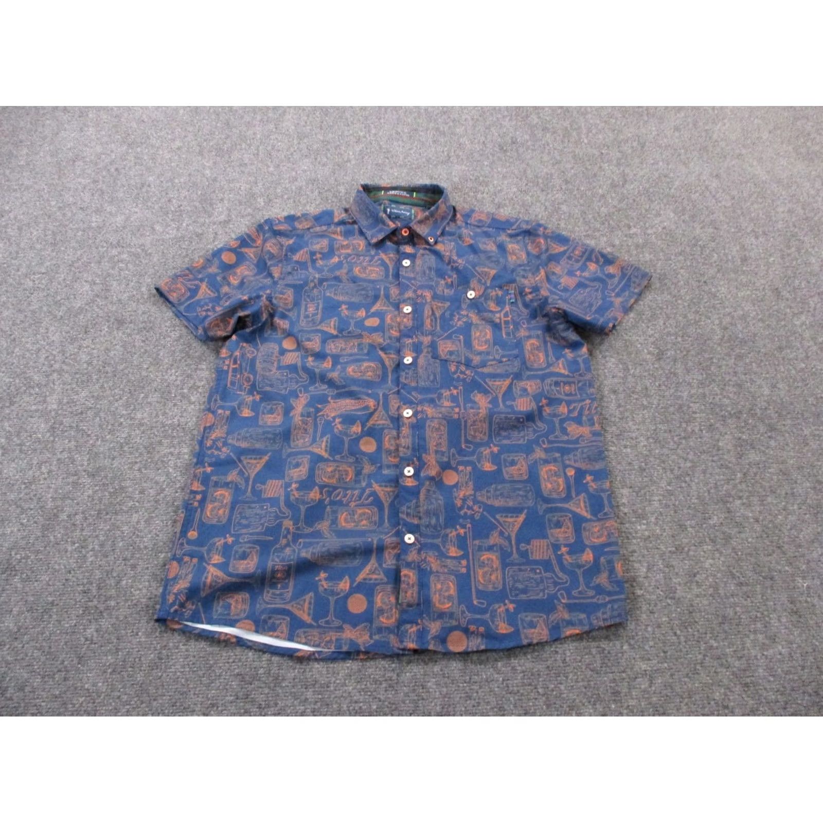 Vintage William Murray Polo Shirt Mens S Drinking Glasses All Over Print Graphic Stretch Size US S / EU 44-46 / 1 - 2 Thumbnail