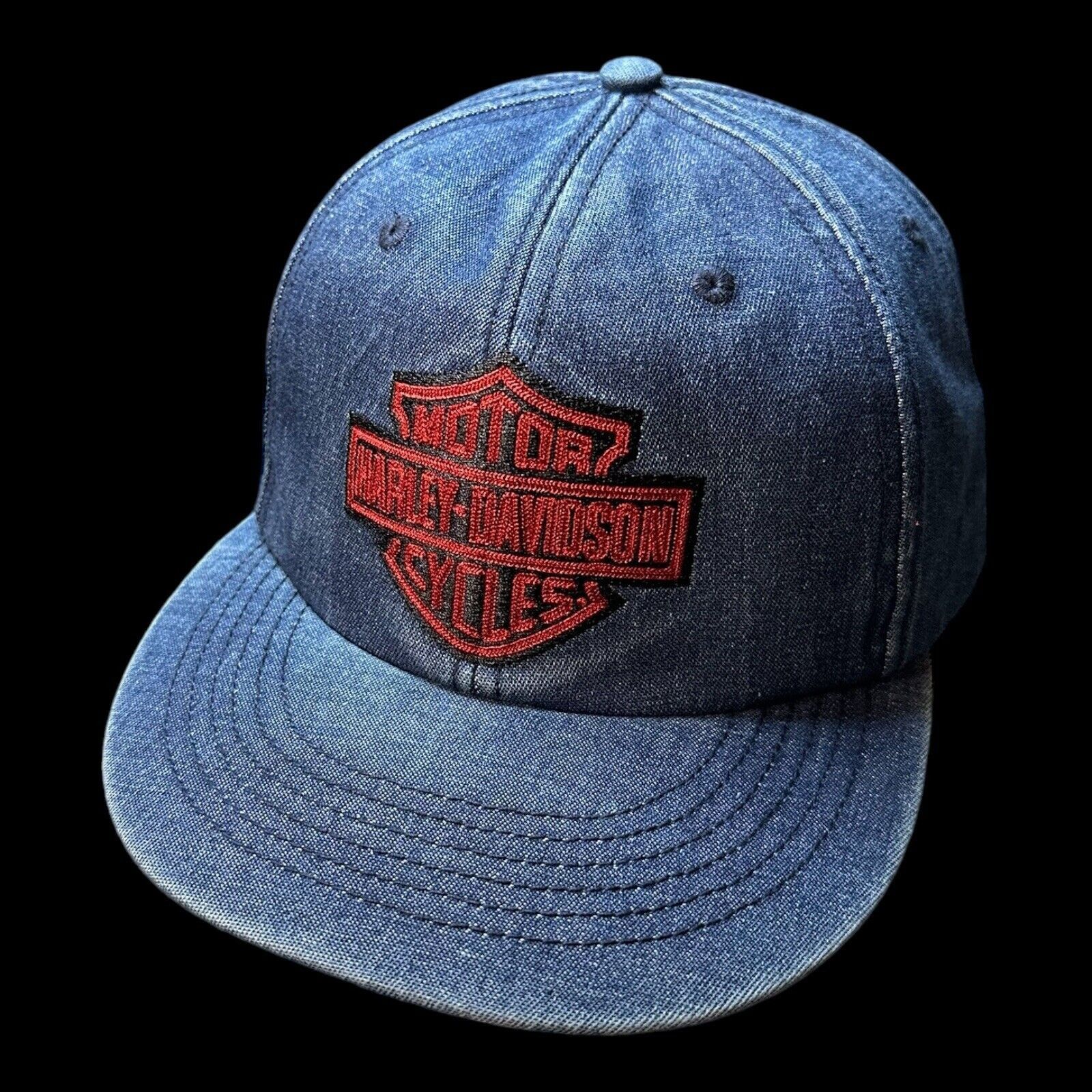 Harley Davidson Harley Davidson Denim Blue Snapback Baseball Hat NWT Size ONE SIZE - 2 Thumbnail