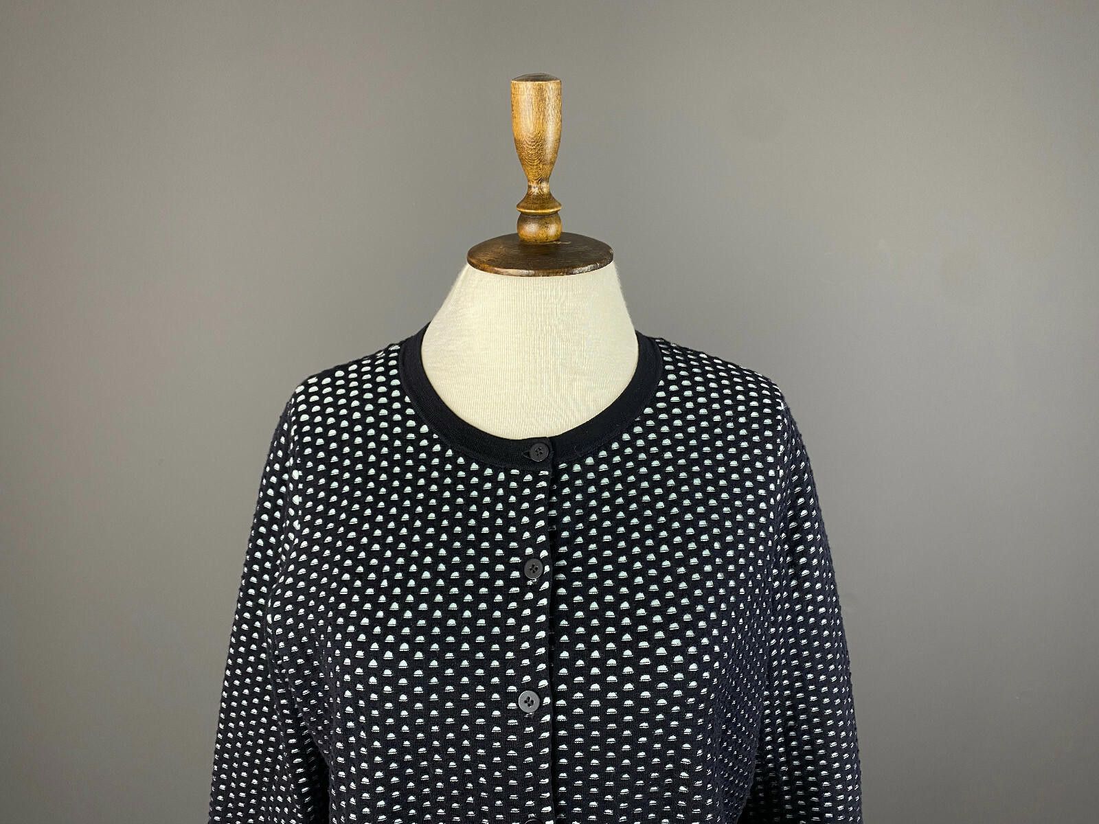 Cos Cos Black Cotton Crew Polka Dot Cardigan Sweater Size M Size M / US 6-8 / IT 42-44 - 2 Thumbnail