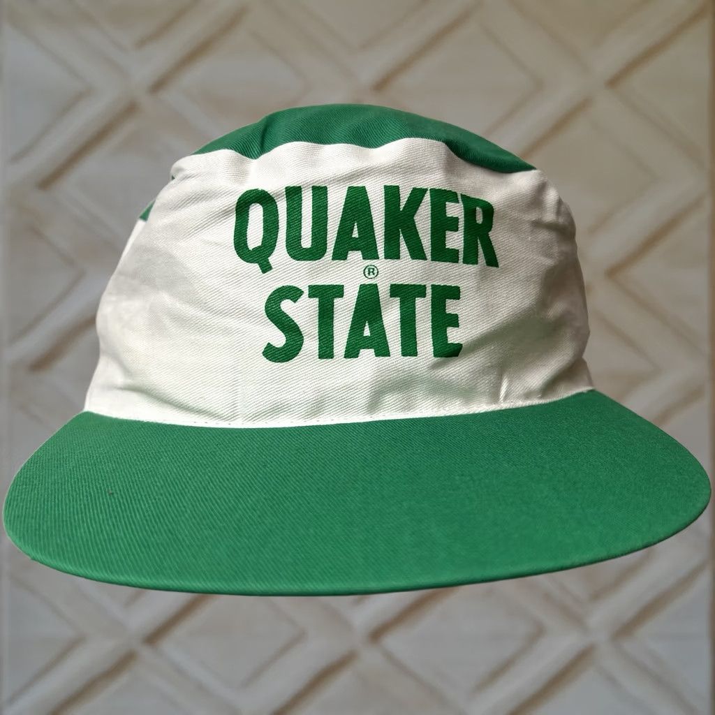 Vintage VTG 80’s Quaker State Painters Hat White Green Hats Mens Adults Size ONE SIZE - 1 Thumbnail