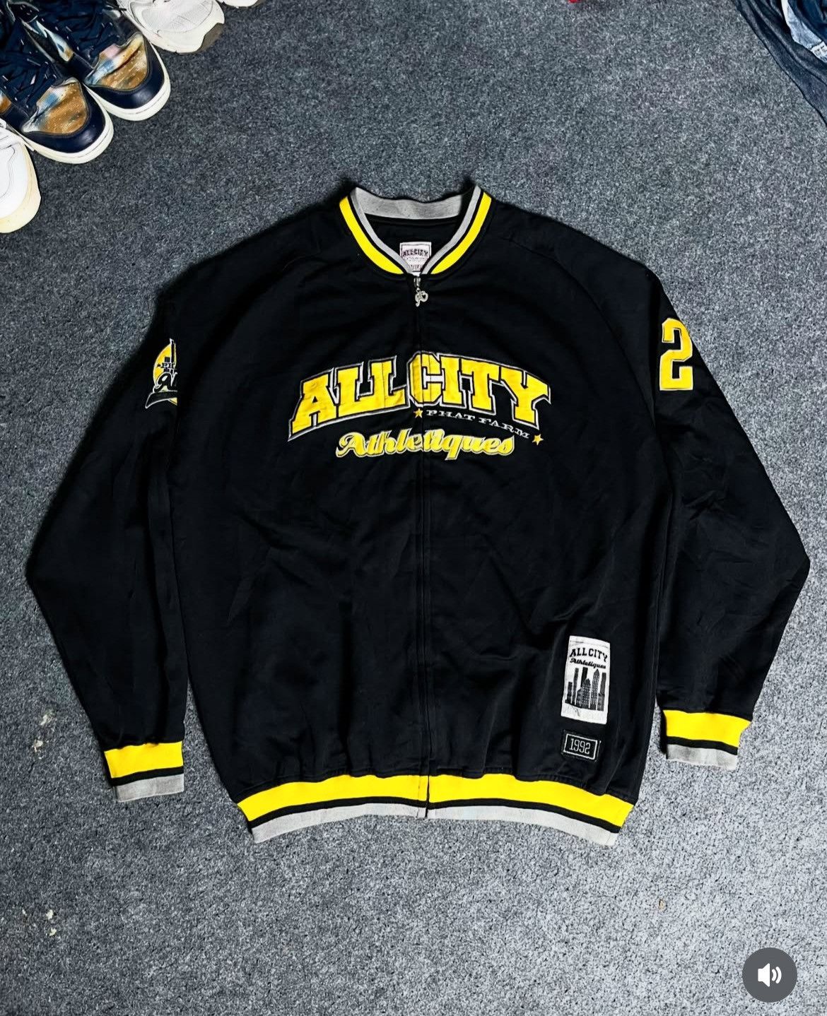 Phat Farm × Vintage HIPHOP VARSITY JACKET PHAT FARM ALL CITY ATHLETIQUES 92 Size US XXL / EU 58 / 5 - 1 Thumbnail