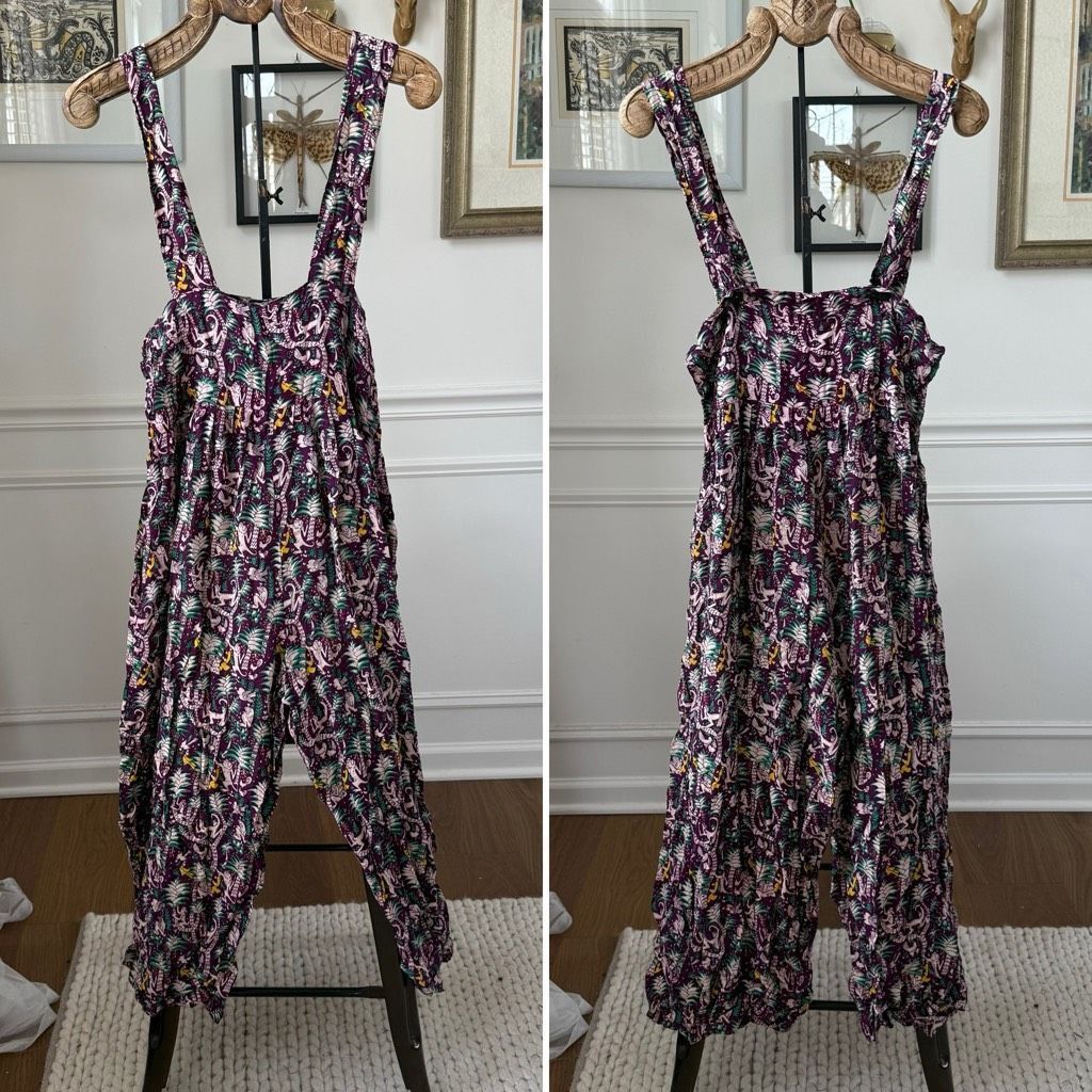 Other We Be Bop Purple Monkey Print Overalls Romper OSFM Size US 29 - 1 Thumbnail