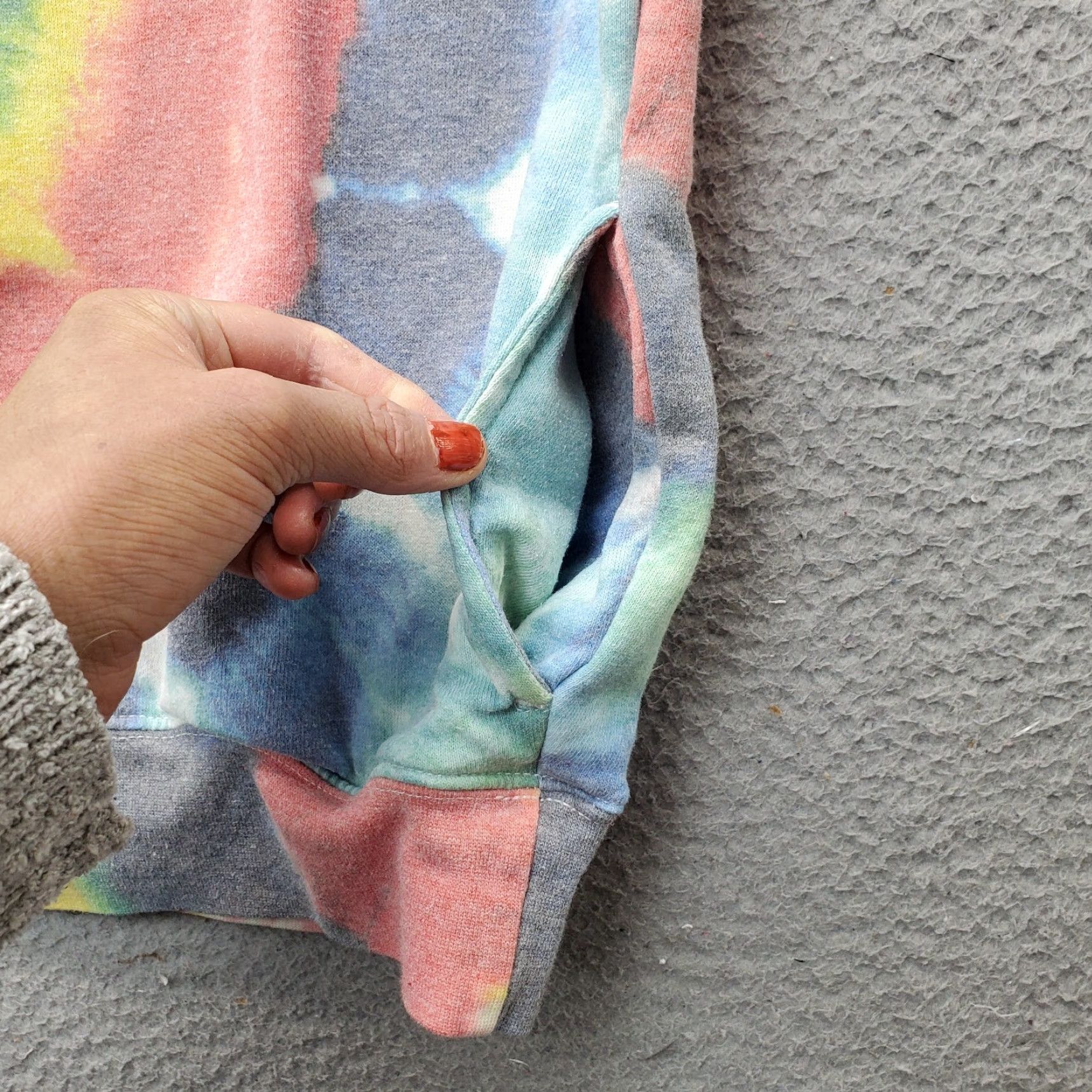 Rainbow Scooby Doo Hoodie Womens Medium Multicolor Tie Dye Fleece Lined Graphic Front Pullover Sweatshirt Size M / US 6-8 / IT 42-44 - 5 Thumbnail
